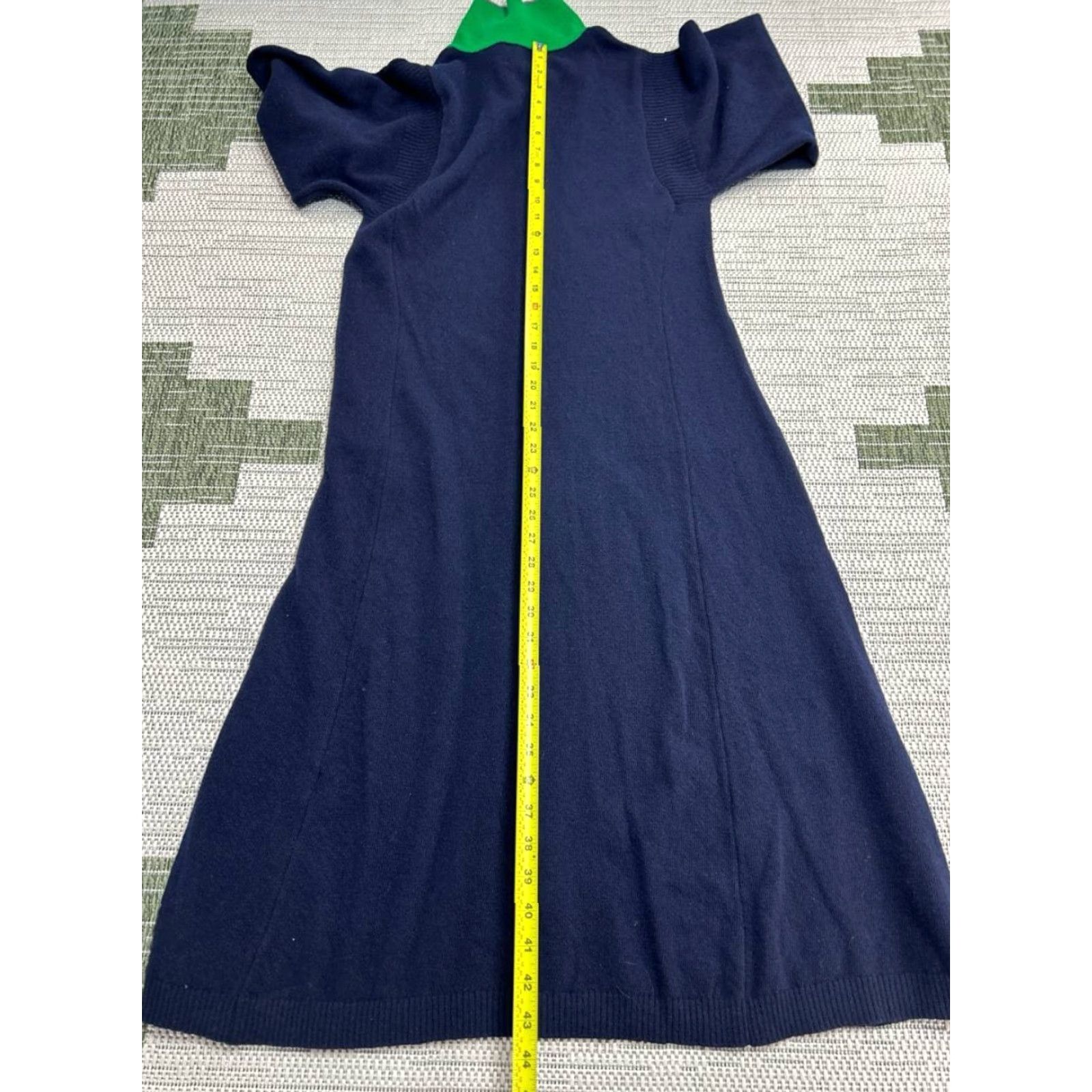 Vintage Brora Skye Knitted Dress Womens 12 Blue Supersoft Lambswool Ribbed Hem Collar Maxi Dress Pockets Easy Care Cap Sleeve? Size XL / US 12-14 / IT 48-50 - 4 Thumbnail