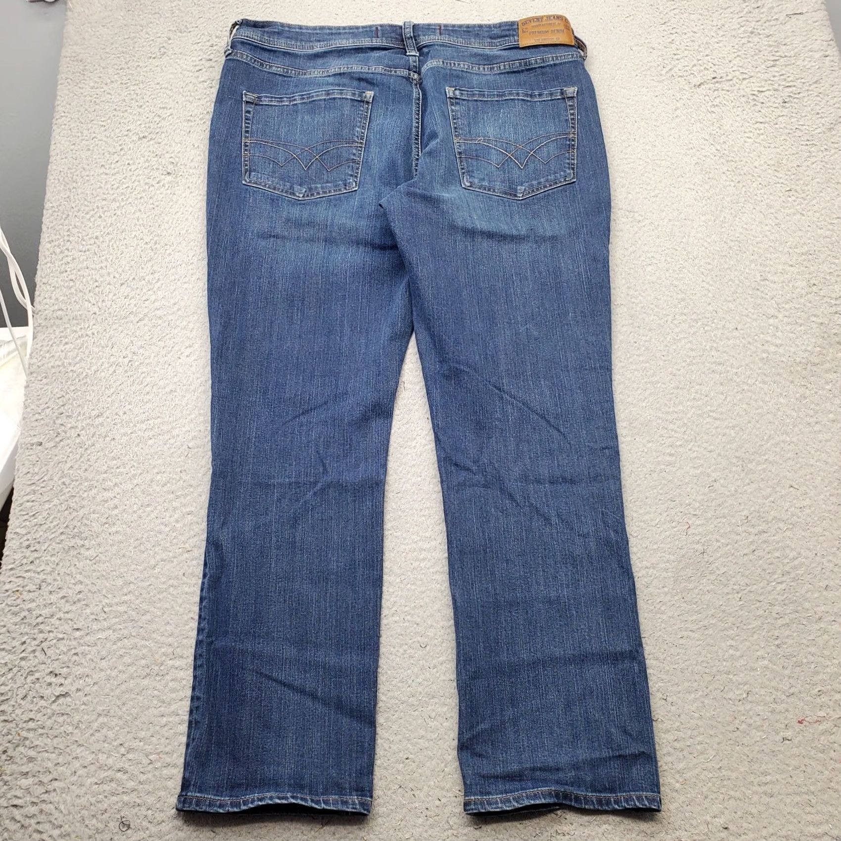 Vintage Seven7 Jeans Mens 36x30 Blue Premium Denim Stretch Slim Straight Fit Medium Wash Jeans Size US 36 / EU 52 - 2 Thumbnail