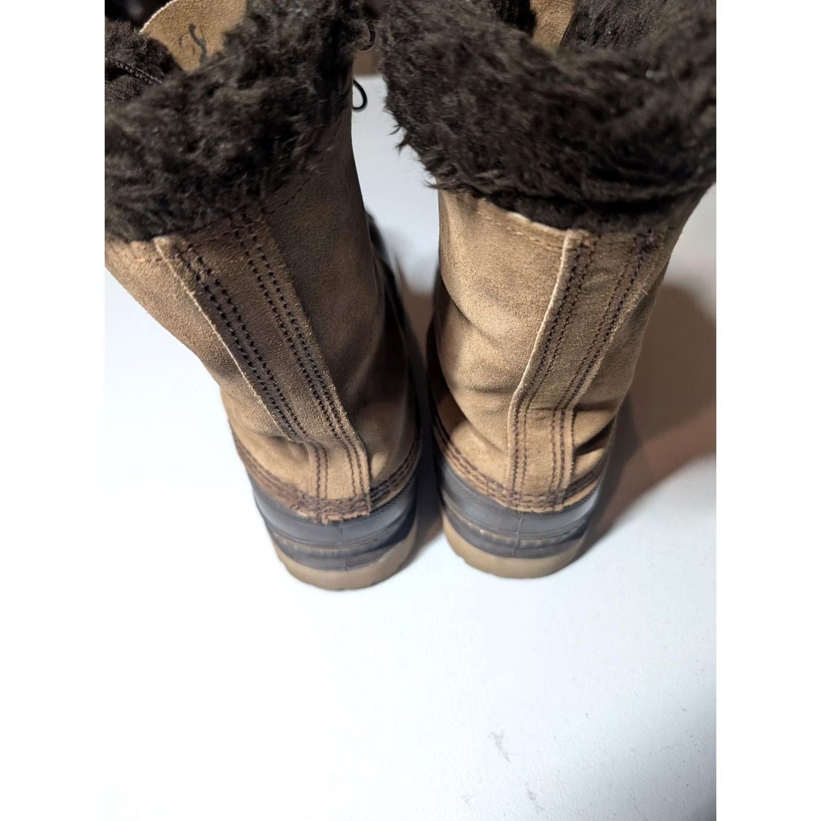 SOREL Sorel Caribou Boots Mens 7 Brown Suede Waterproof Winter Lace Up Rubber Lug Sole Insulated Felt Liner Made in Canada Size US 7 / EU 40 - 4 Thumbnail
