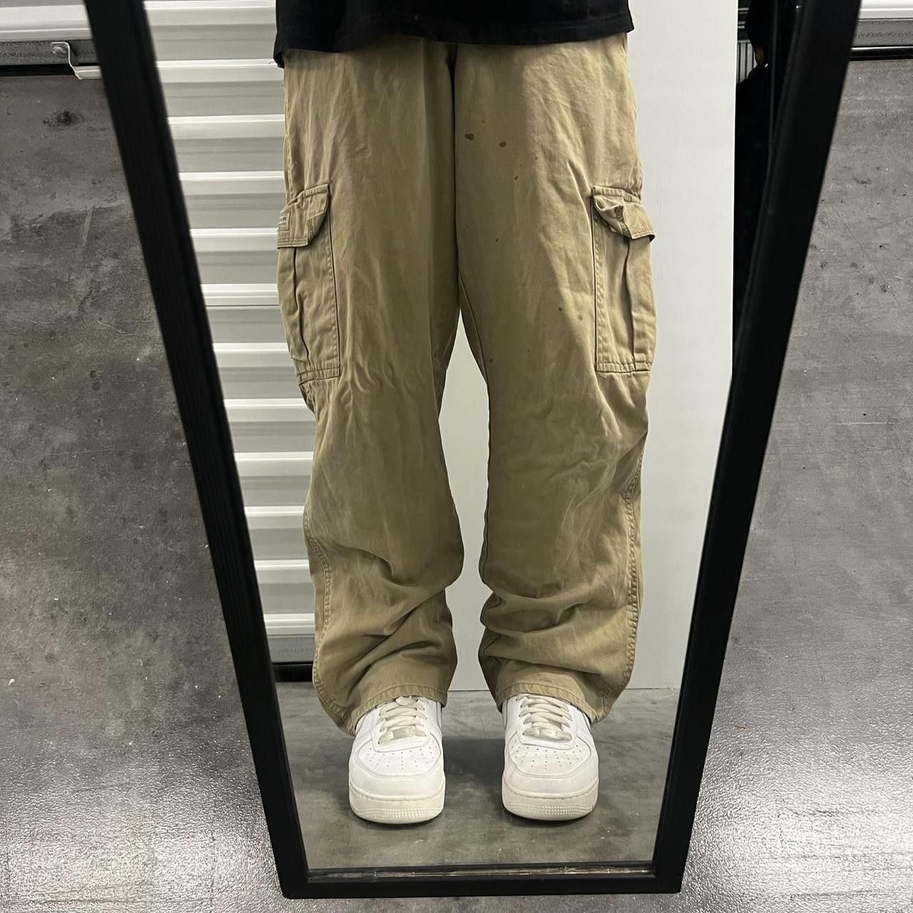 Japanese Brand × Vintage Vintage Y2K/2000s Baggy Carhartt Style Khaki Cargo Pants! Size US 32 / EU 48 - 1 Thumbnail