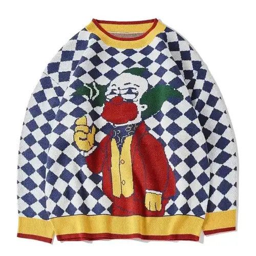 Japanese Brand Print Knitted Jumpers Size US L / EU 52-54 / 3 - 1 Thumbnail