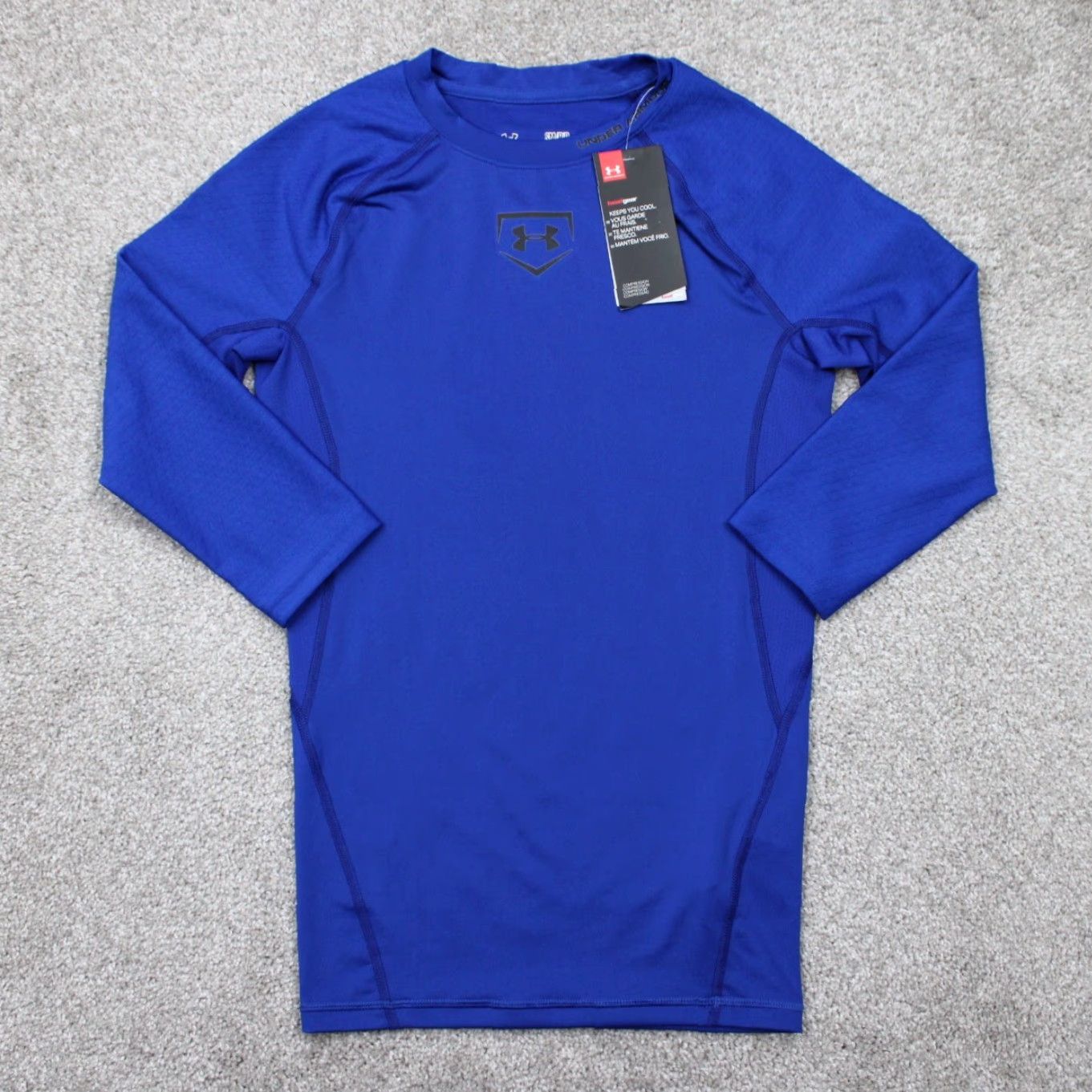 Under Armour Under Armour Shirt NWT Mens Small Blue UA Compression 3/4 Sleeve HeatGear L/S Size US S / EU 44-46 / 1 - 2 Thumbnail