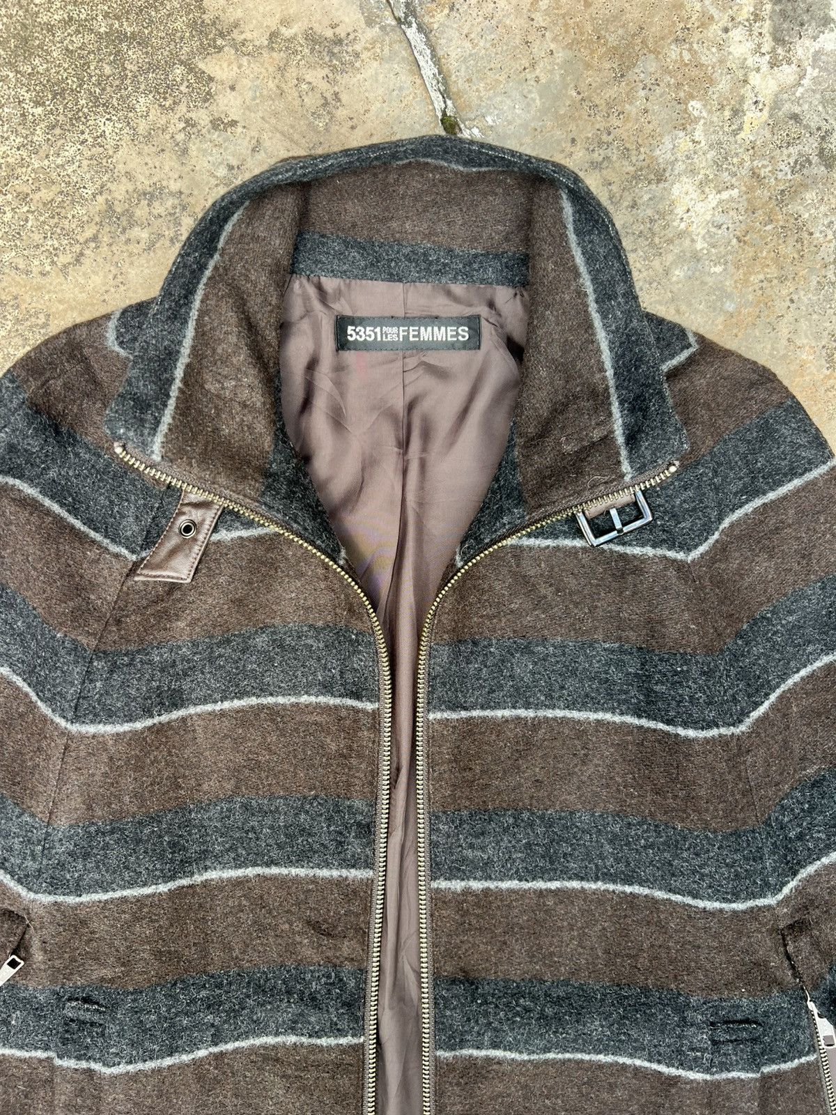 5351 POUR LES HOMMES × If Six Was Nine × KMRii Vintage Y2K 5351 Pour Les Femmes Poncho Wool Jacket Size US M / EU 48-50 / 2 - 9 Thumbnail