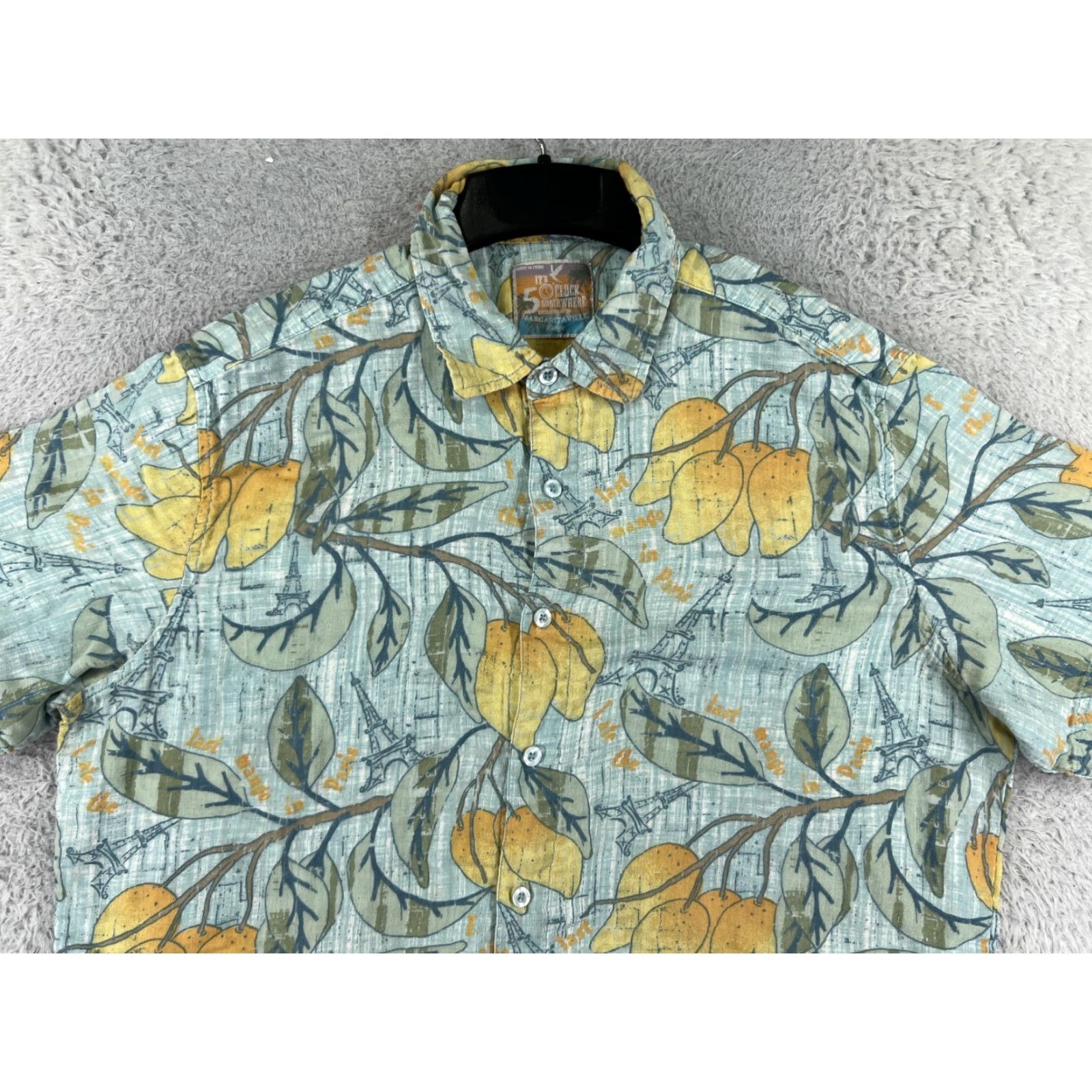 Vintage Margaritaville Button-Up Shirt Mens Large Green Floral Hawaiian Cotton Short Sleeve Shirt - Classic Aloha Style Mens L Green Size US L / EU 52-54 / 3 - 6 Thumbnail