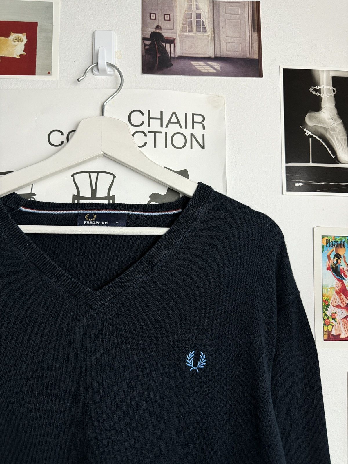 Designer × Fred Perry Fred Perry V-neck sweater XL designer luxury old money rare Size US XL / EU 56 / 4 - 3 Thumbnail