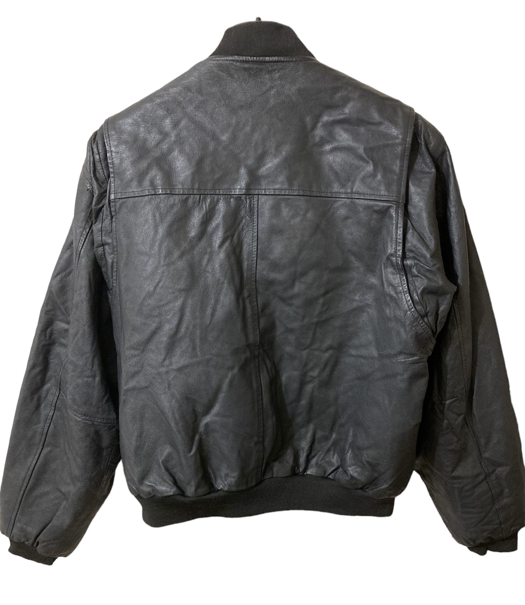 Cosa Nova Vintage Rare CosaNova Men MA-1 Leather Flight Bomber Jacket Size US M / EU 48-50 / 2 - 2 Thumbnail