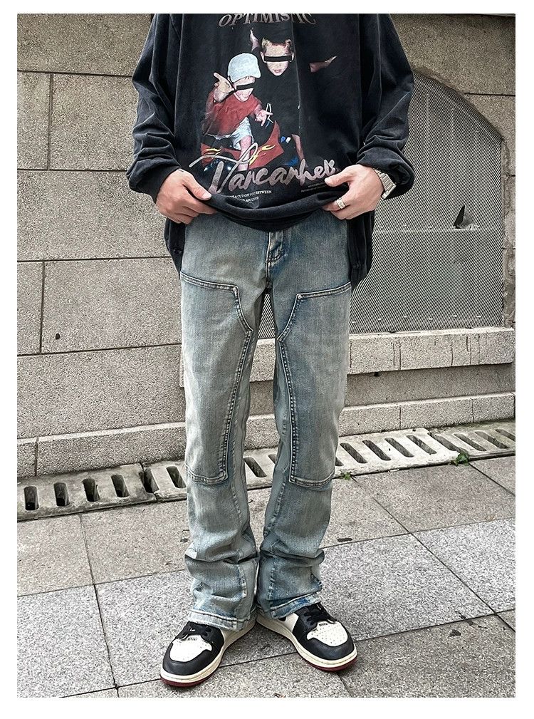 Jean × Vintage washed faded double knee punk flared jeans Size US 30 / EU 46 - 5 Thumbnail
