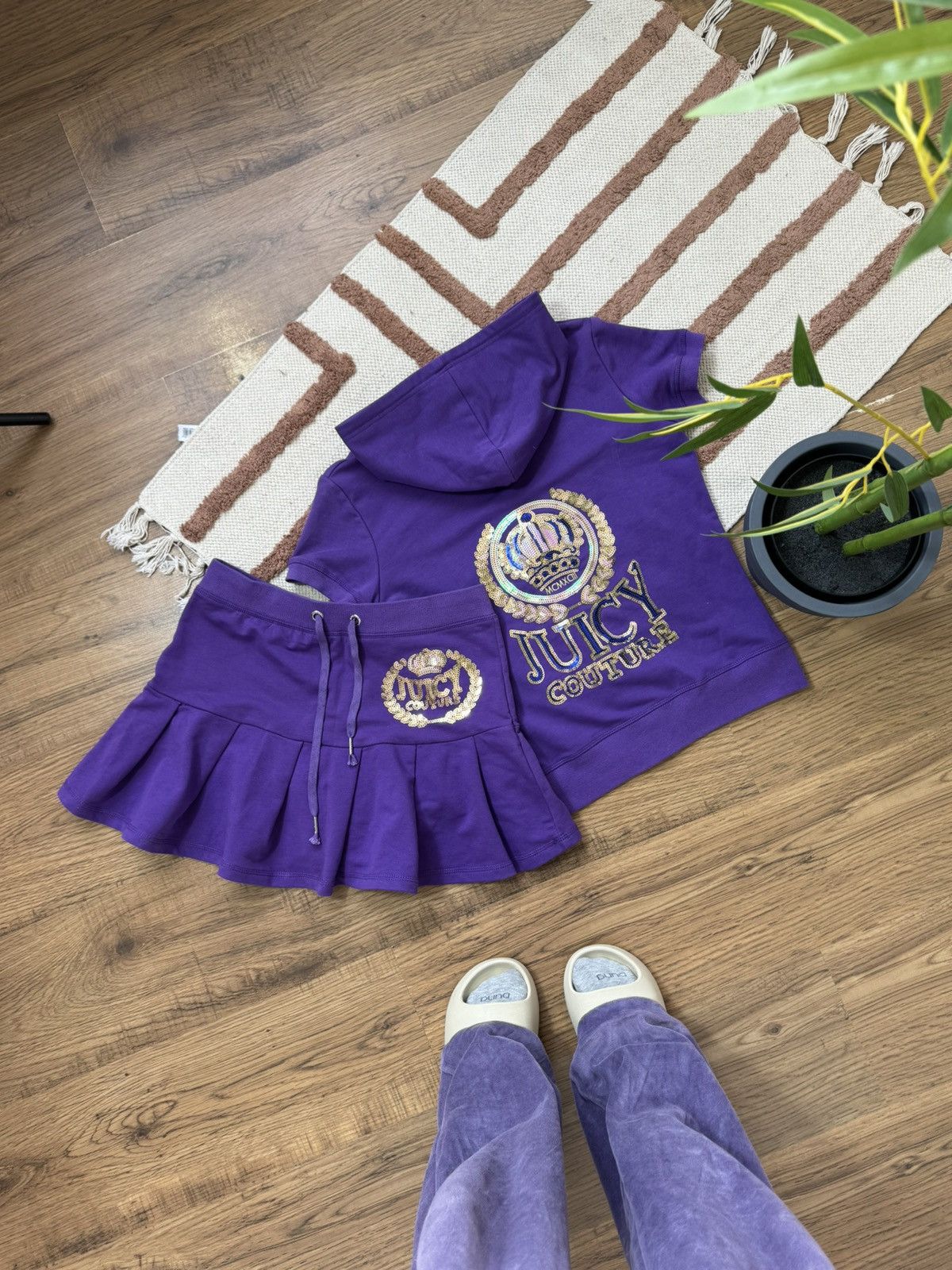 Juicy Couture 00s JUICY COUTURE TENIS STYLE TRACKSUIT SUIT Size L / US 10 / IT 46 - 2 Thumbnail