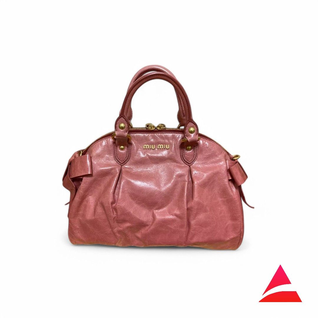 Miu Miu Miu Miu - Ribbon Vitello Rose Pink Handbag Leather Shoulder Size ONE SIZE - 1 Thumbnail