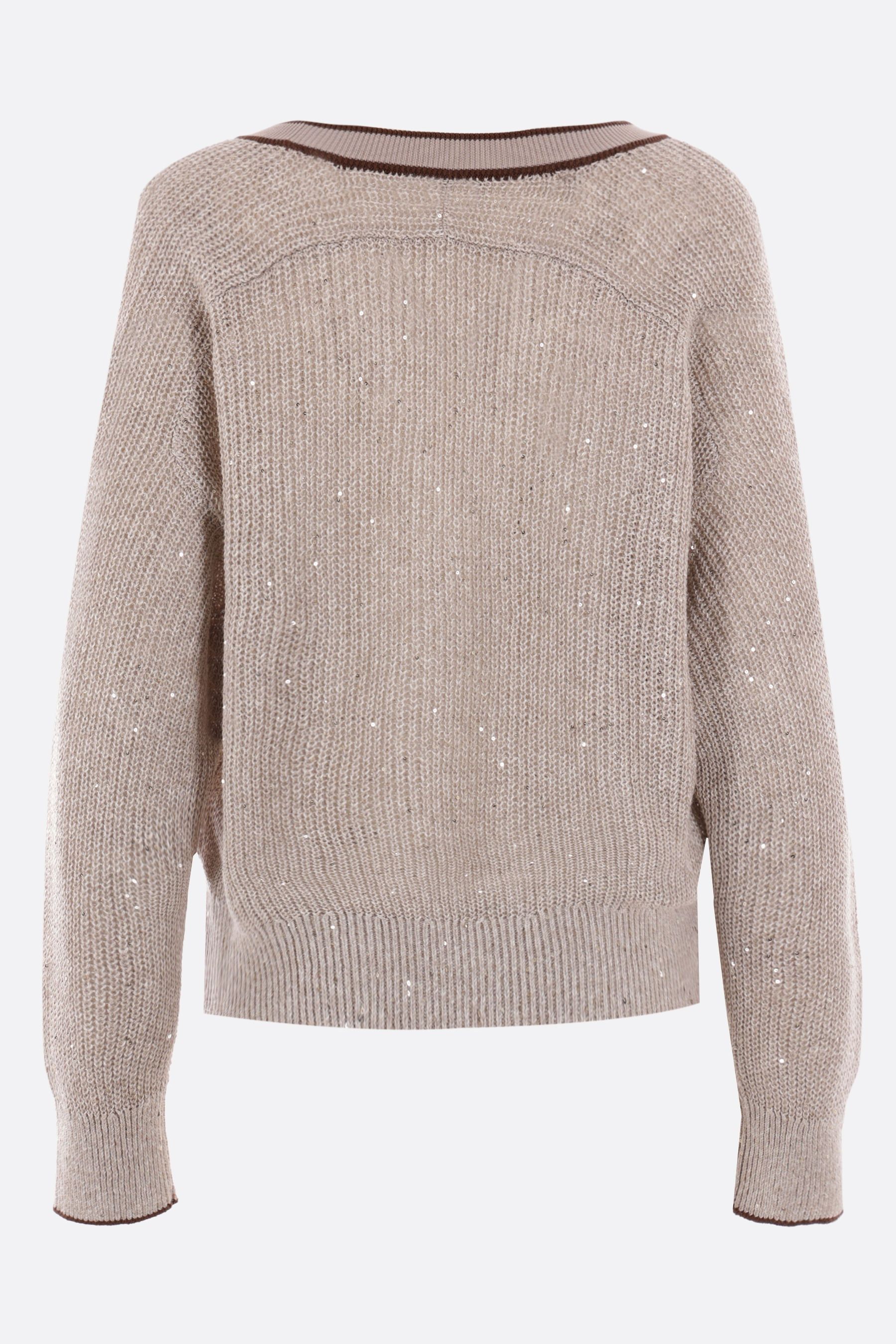 Brunello Cucinelli o1y0825 V-neck Sweater in Gray Size M / US 6-8 / IT 42-44 - 2 Thumbnail