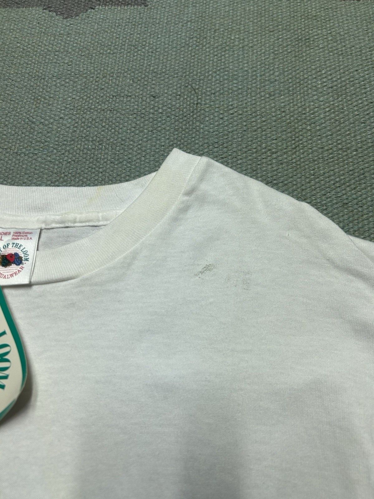 Vintage Vtg 90s blank white t shirt fruit the loom DEADSTOCK large Size L / US 10 / IT 46 - 5 Thumbnail