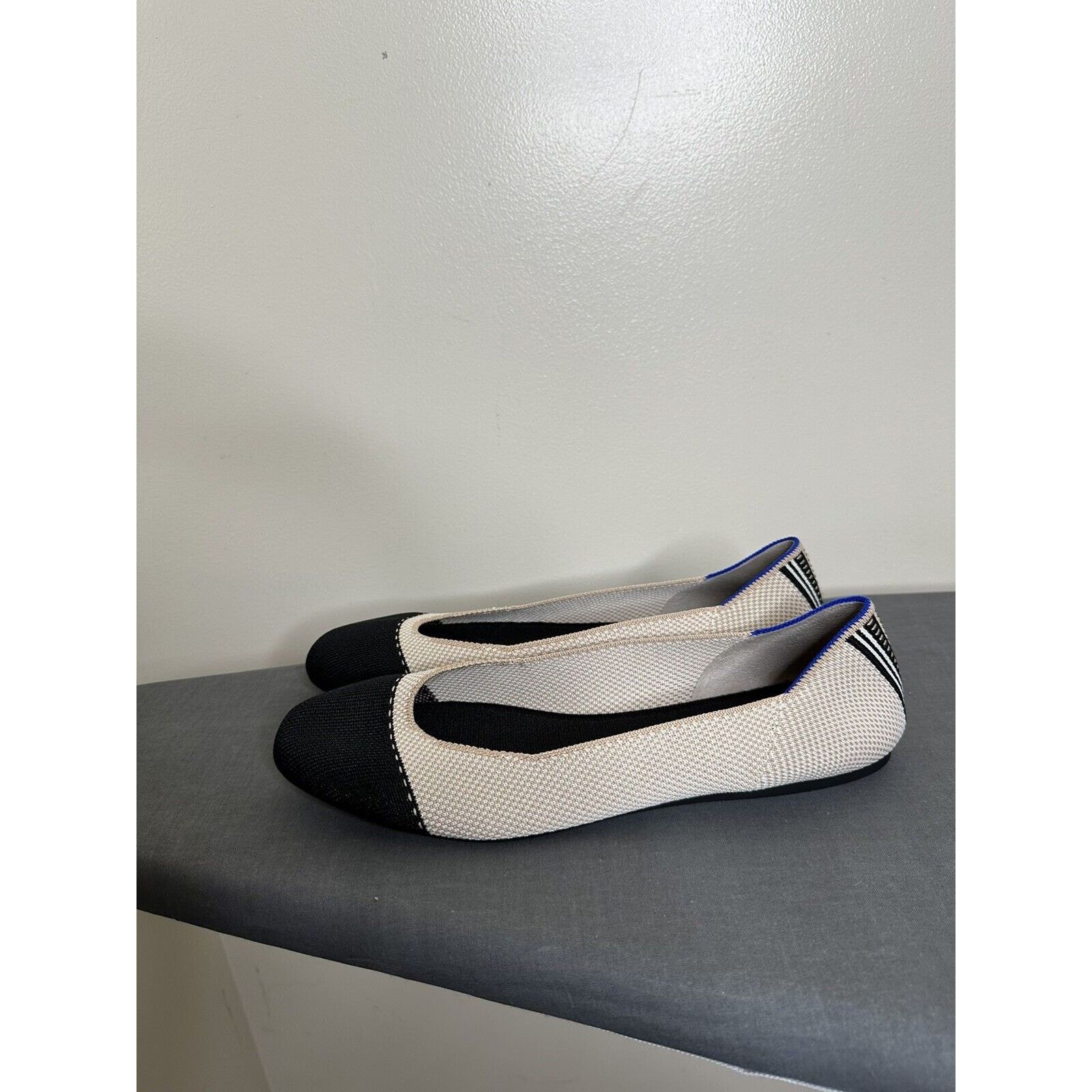 Other Rothy's The Square Flat Womens US 12 Tuxedo Two Tone Tan Size US 12 / IT 42 - 8 Thumbnail