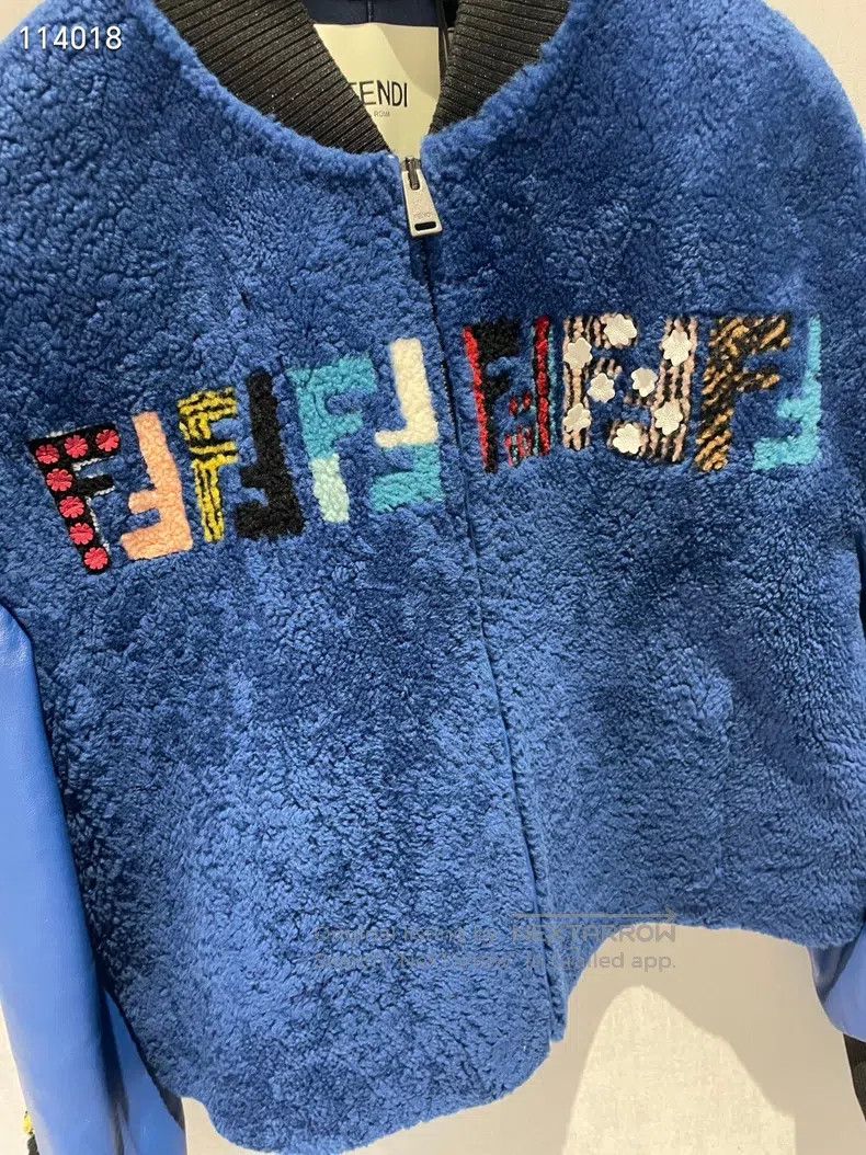 Fendi Fendi Colorful letter fur and leather integrated jacket co Size XS / US 0-2 / IT 36-38 - 4 Thumbnail