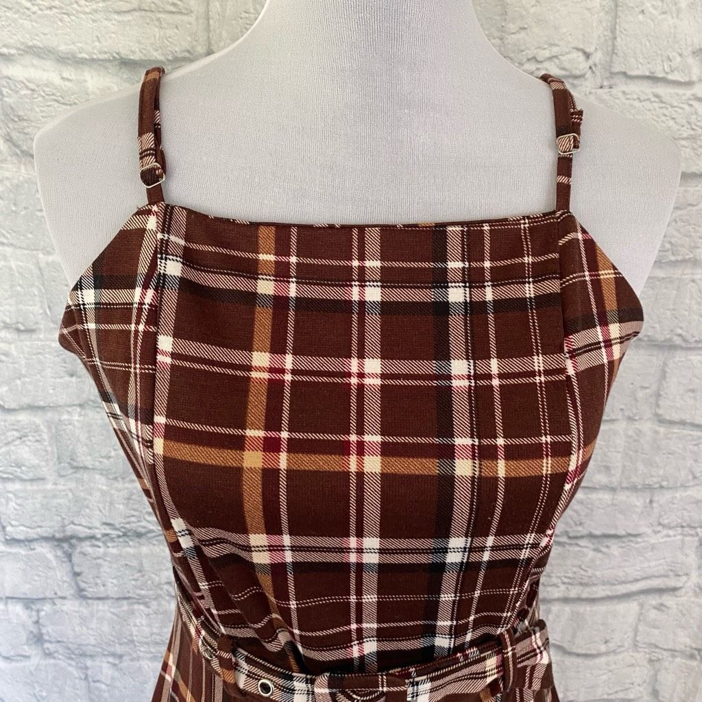 Other Jolie & Joy by FCT with Love women L brown plaid bodycon spa Size L / US 10 / IT 46 - 3 Thumbnail