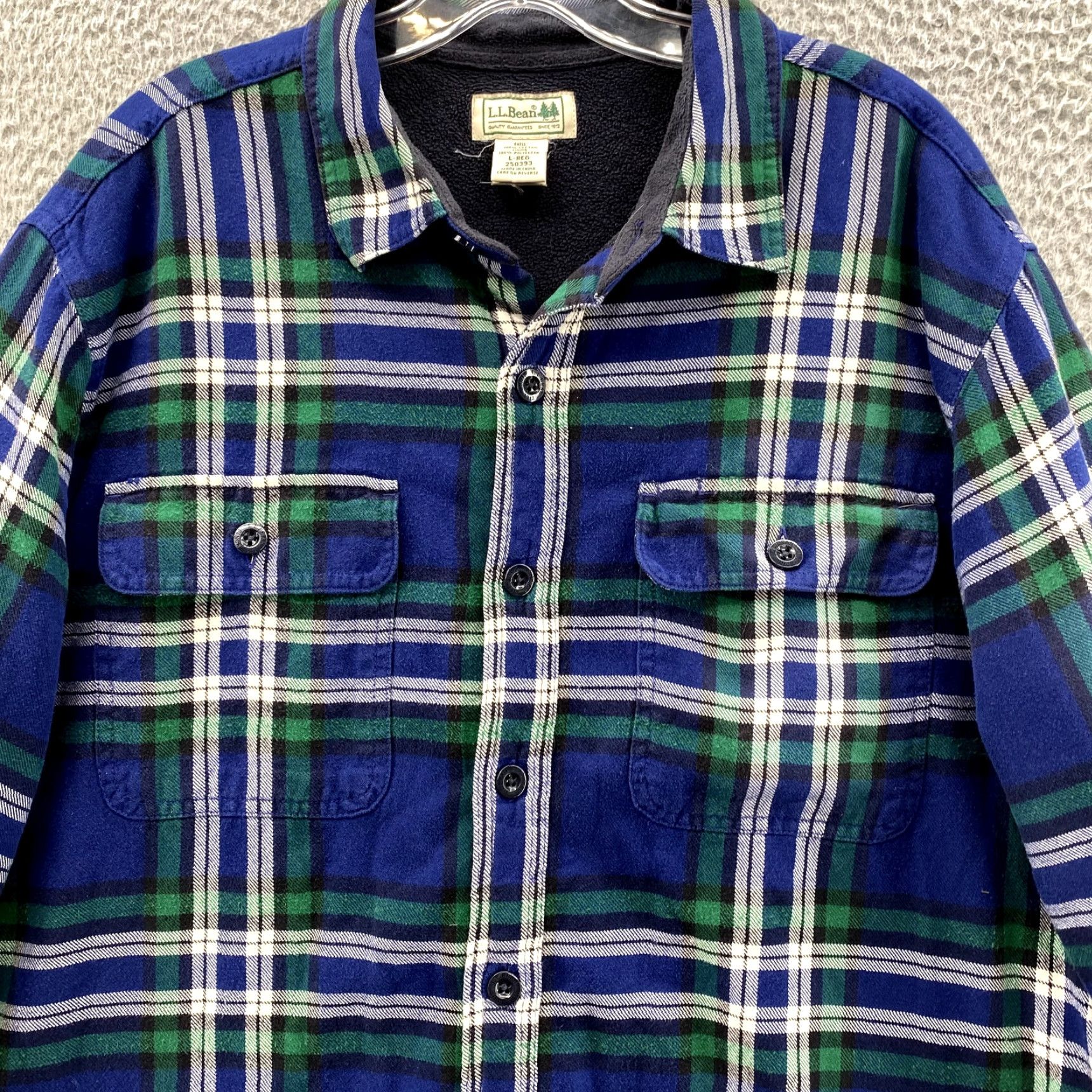 Vintage L.L.Bean Shirt Men Large Blue Plaid Fleece Lined Shacket Outdoor Fall Cabin Gorp Size US L / EU 52-54 / 3 - 2 Thumbnail