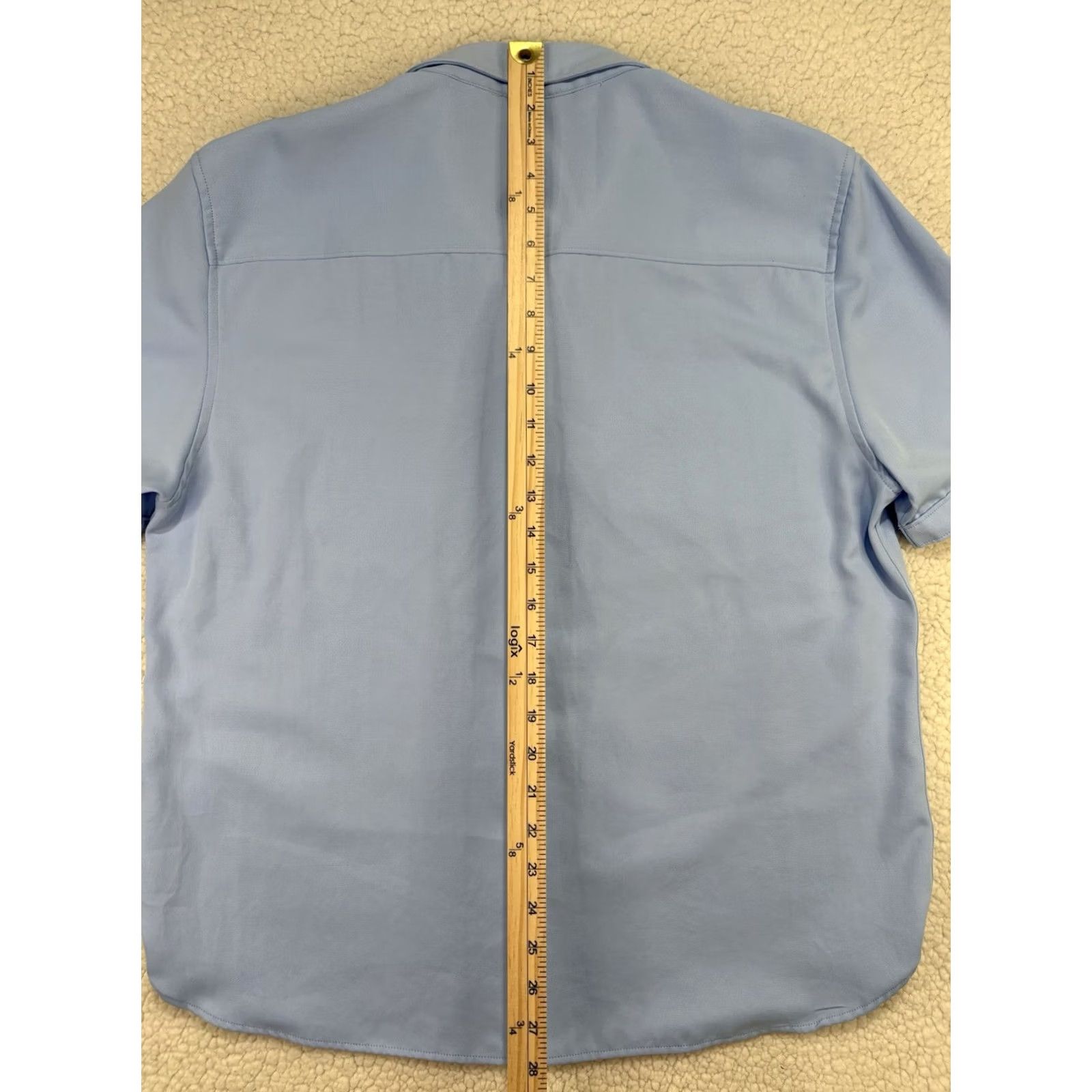 Vintage Age Of Wisdom Shirt Mens Medium Light Blue Button Up Pocket Performance Stretch Size US M / EU 48-50 / 2 - 7 Thumbnail