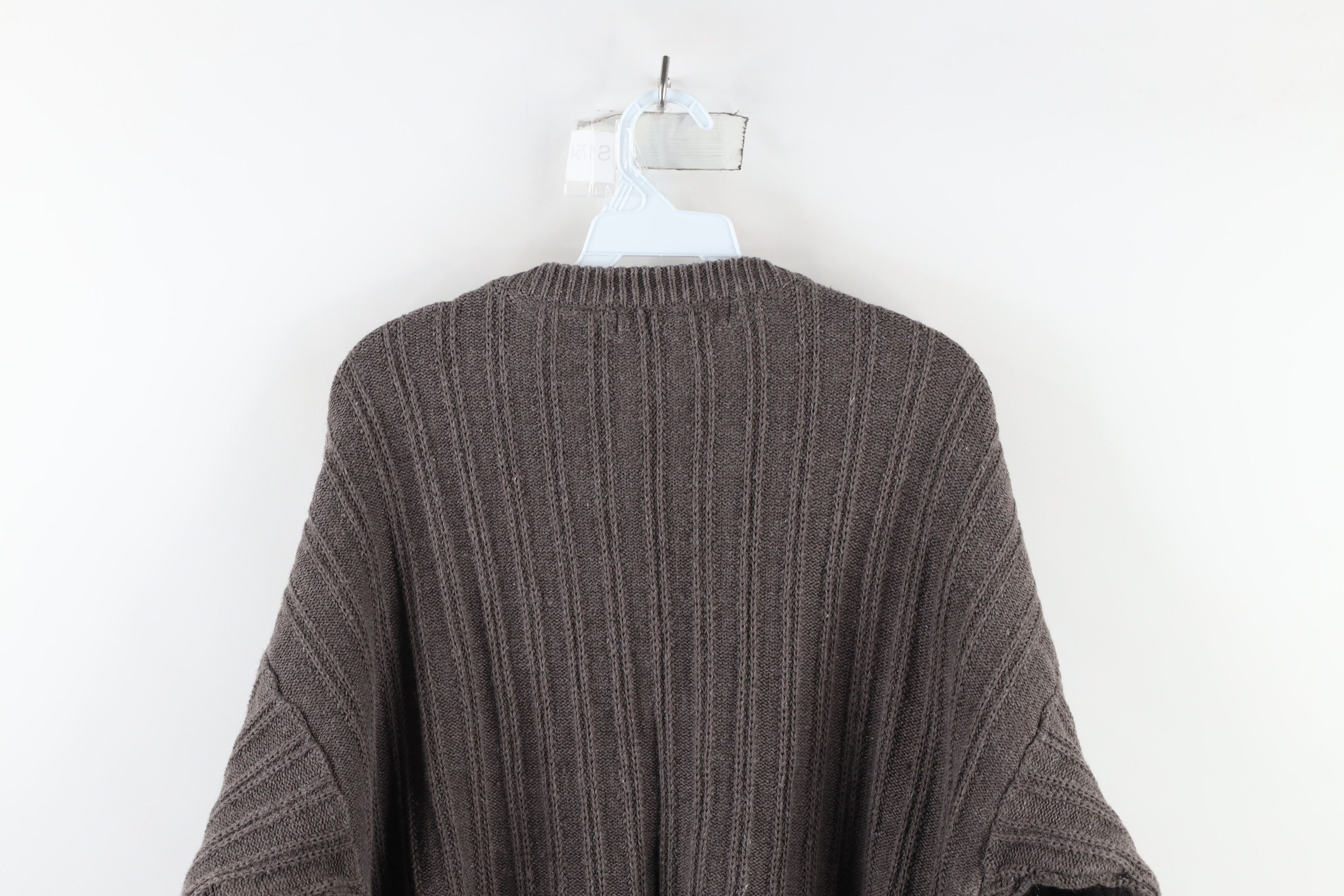 Vintage Vintage 90s Streetwear Blank Chunky Ribbed Knit Sweater Gray Size US XL / EU 56 / 4 - 6 Thumbnail
