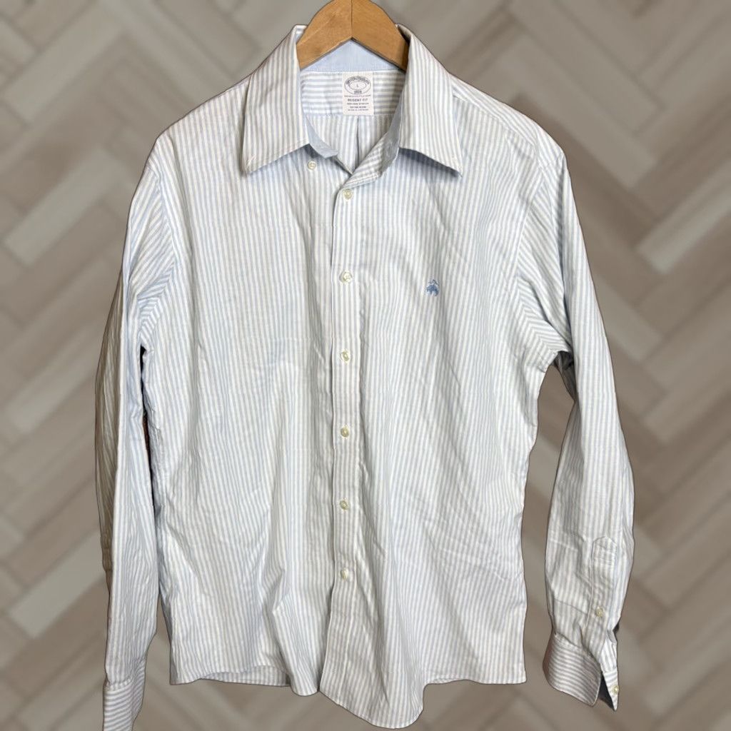 Brooks Brothers Brooks Brothers 1818 Regent Fit Non Iron Striped Button Down Shirt Mens L Size US L / EU 52-54 / 3 - 1 Thumbnail