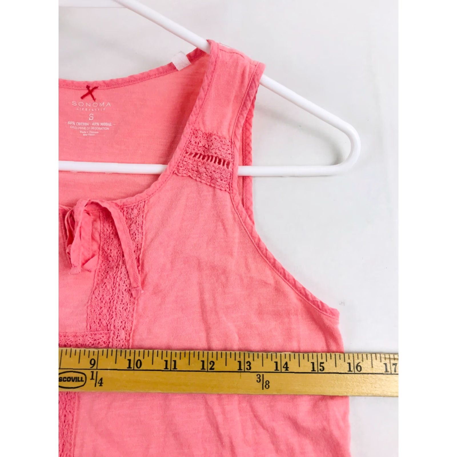 Pinko Sonoma Tank Top Women's Pink Size S Sleeveless Square Neck Lace Tie Lace Detail Size S / US 4 / IT 40 - 3 Thumbnail