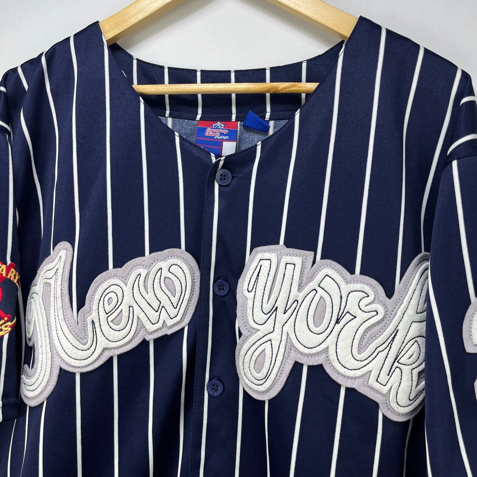 Vintage Vintage 90s New York Baseball Jersey Pinstripe XL Classic Size US XL / EU 56 / 4 - 3 Thumbnail