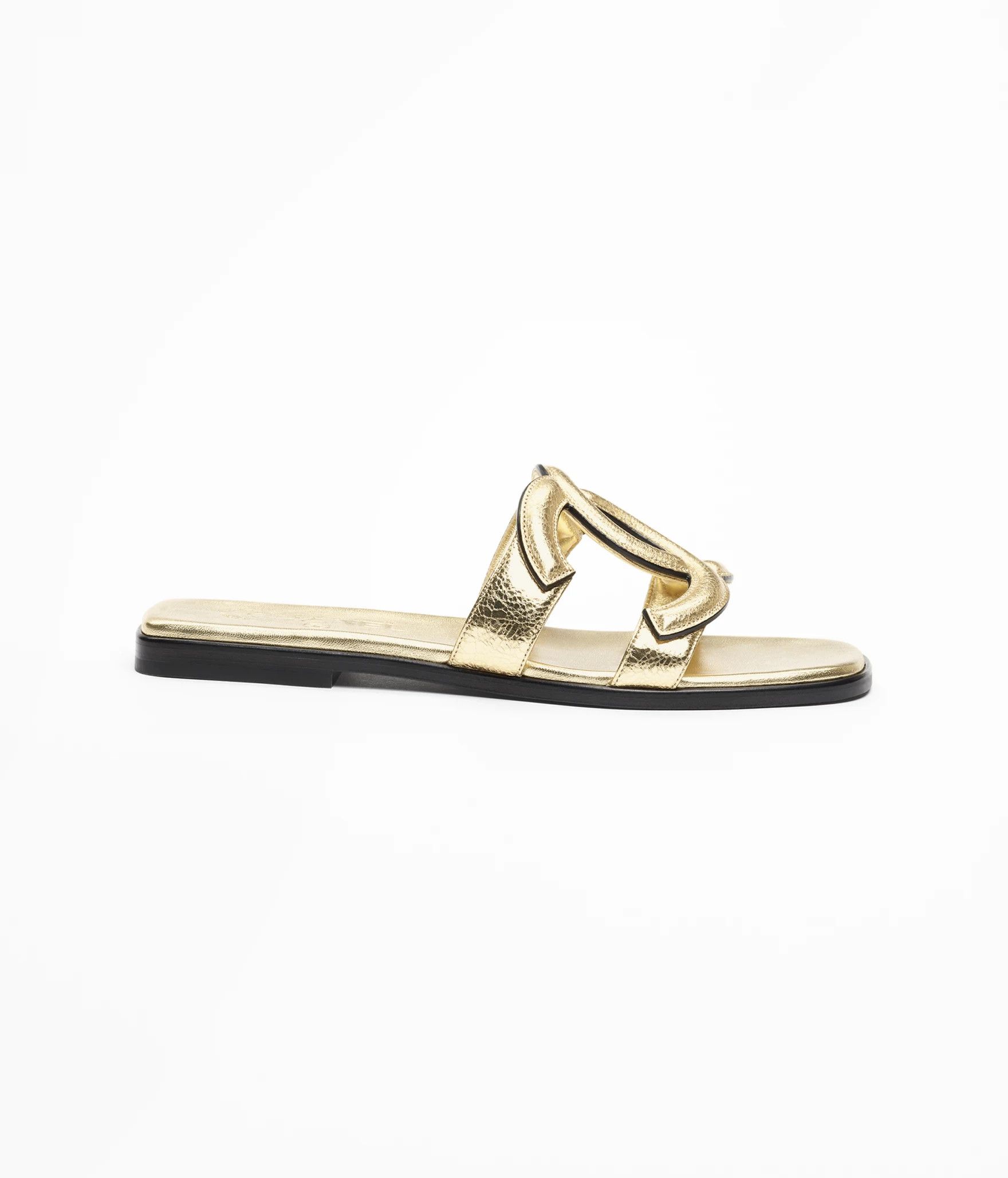 Chanel 26S Golden Leather XL CC Logo Mule Slide Flat Sandal 40 Size US 10 / IT 40 - 3 Thumbnail