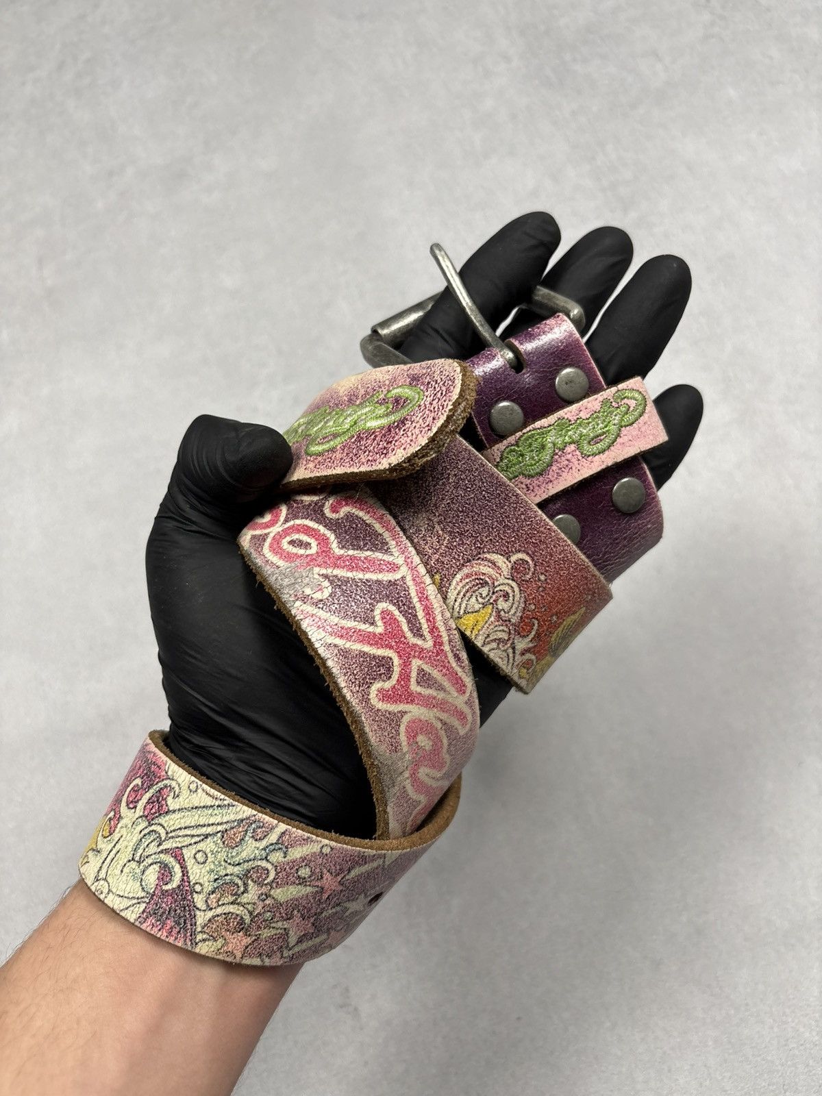 Ed Hardy Ed Hardy Leather Belt Koi Fish Japanese Vintage Y2K Tattoo Size ONE SIZE - 1 Thumbnail