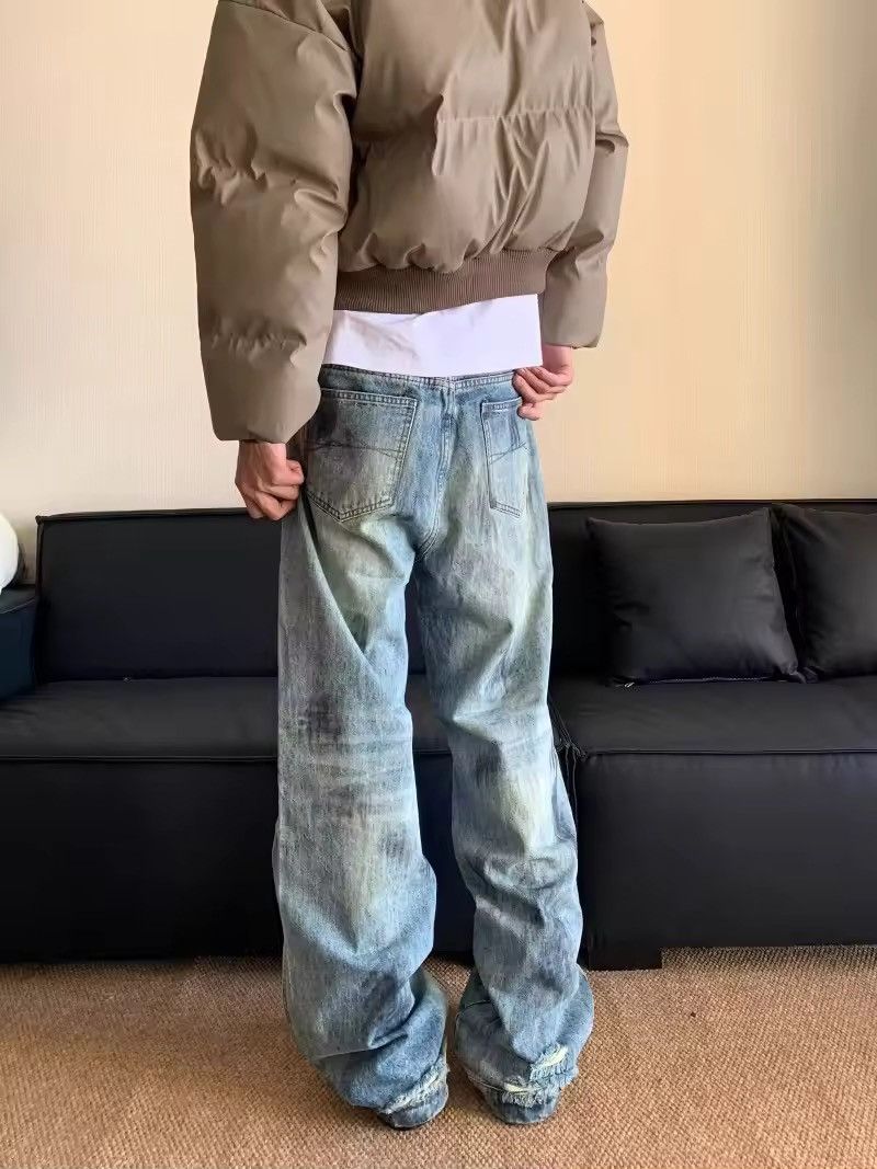 Japanese Brand washed faded skate hiphop bootcut stain flared jeans Size US 31 - 3 Thumbnail