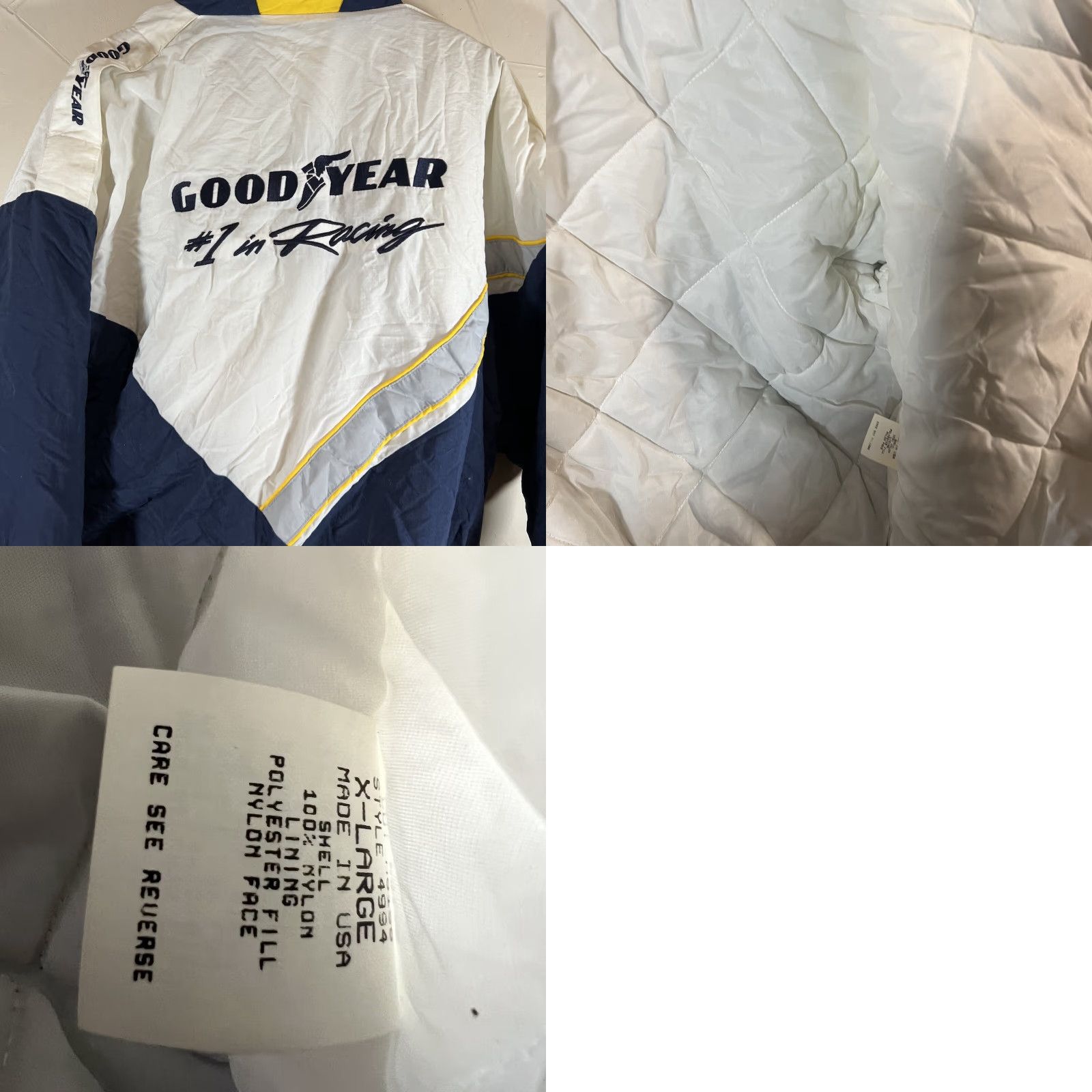 Vintage VINTAGE Goodyear Racing Puffer Jacket Men XL Blue USA 1990s Size US XL / EU 56 / 4 - 9 Thumbnail