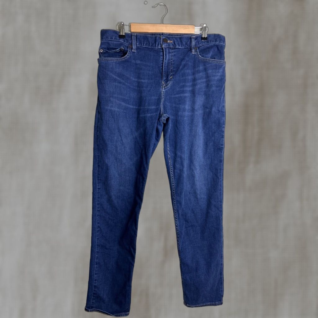 Banana Republic BANANA REPUBLIC Jeans Skinny Leg Dark Wash Blue Denim Men 34x32 Regular Inseam 32" Size US 34 / EU 50 - 1 Thumbnail