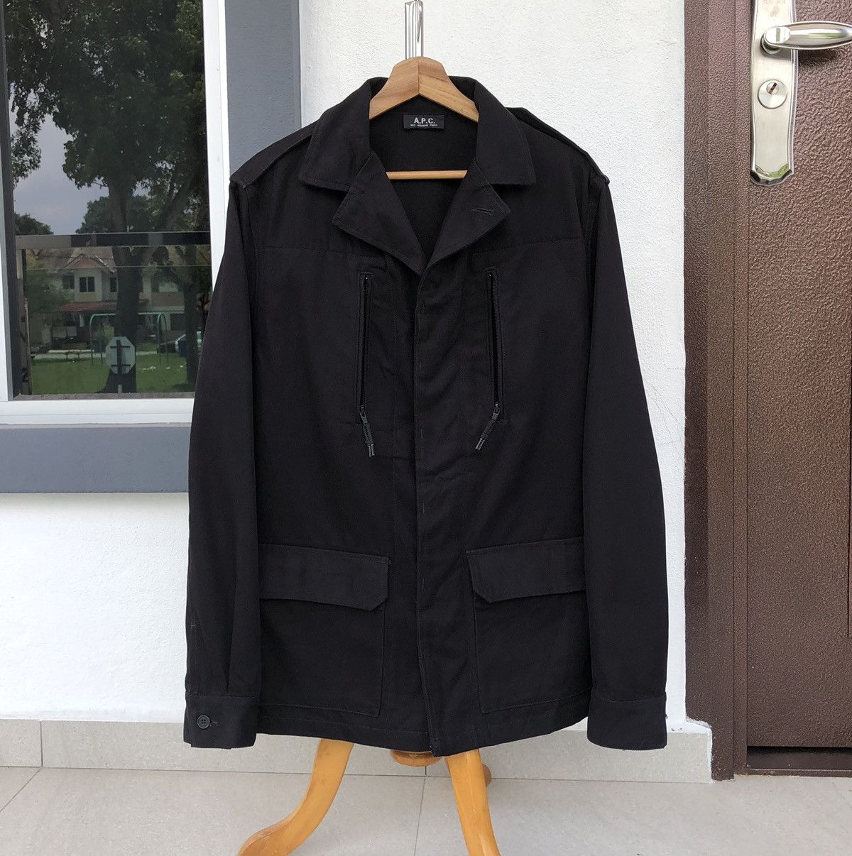 A.P.C. APC Men's Military Black Button Up Field Jacket Size US M / EU 48-50 / 2 - 10 Thumbnail