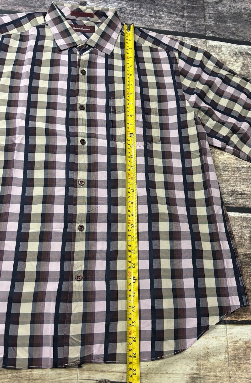 Tommy Bahama Tommy Bahama Shirt Mens Large Silk Check Purple Pockets Size US L / EU 52-54 / 3 - 9 Thumbnail