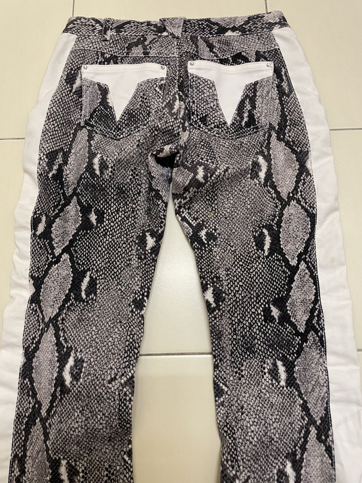 Japanese Brand Valenza Sport Snakeskin Print Bootcut Pants Size 26" / US 2 / IT 38 - 7 Thumbnail