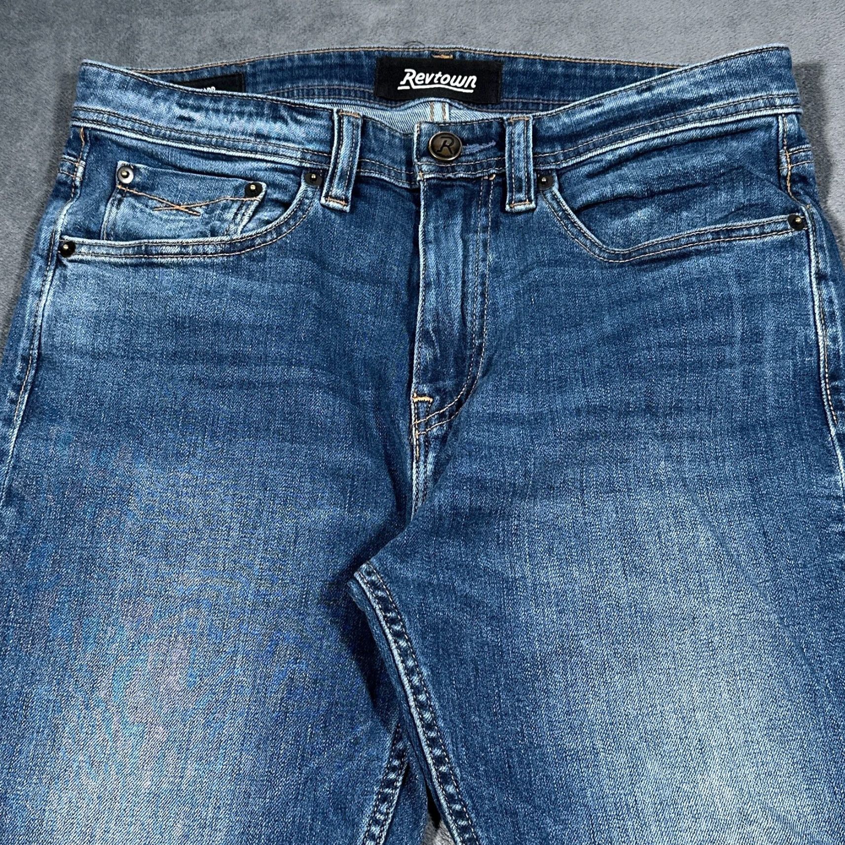 Denime Revtown Jeans Mens 31x32 Blue Decade Denim Sharp Slim Fit Stretch Casual Pants Size US 31 - 2 Thumbnail