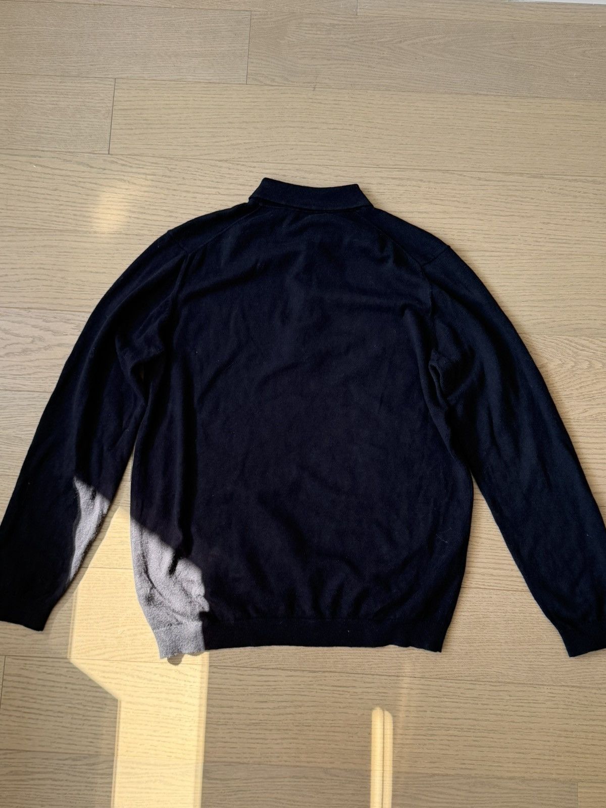 A Day's March Black Knit Long Sleeve Cotton Polo Size US M / EU 48-50 / 2 - 2 Thumbnail