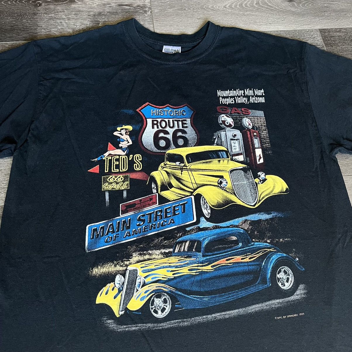Vintage Vintage 2000s Route 66 Mini Mart Retro Car Graphic Tee 1925 Size US L / EU 52-54 / 3 - 1 Thumbnail