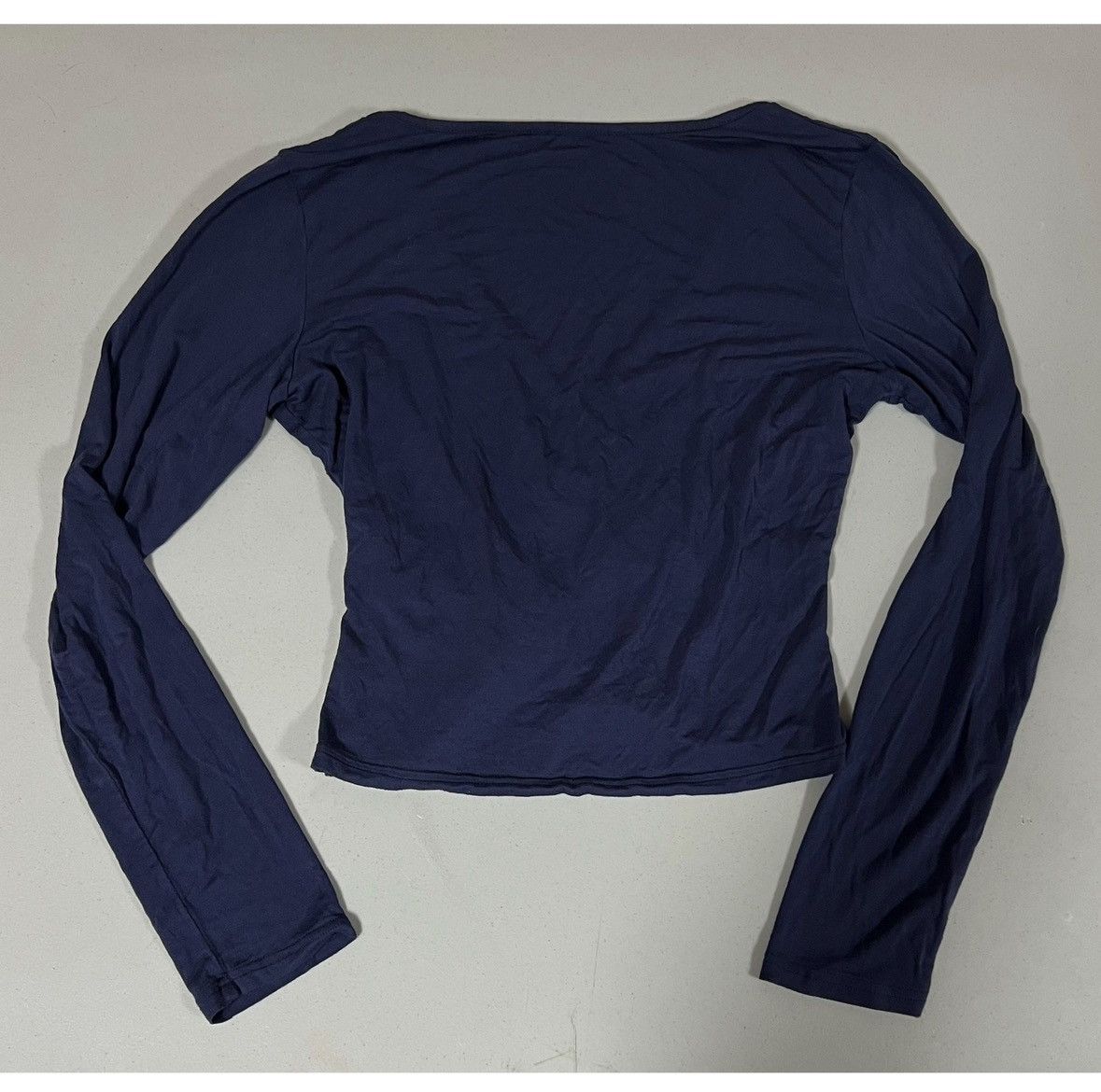 Japanese Brand Navy Blue Ruched Long Sleeve Shirt Top Blouse Tee Size S 💙✨ Size S / US 4 / IT 40 - 5 Thumbnail