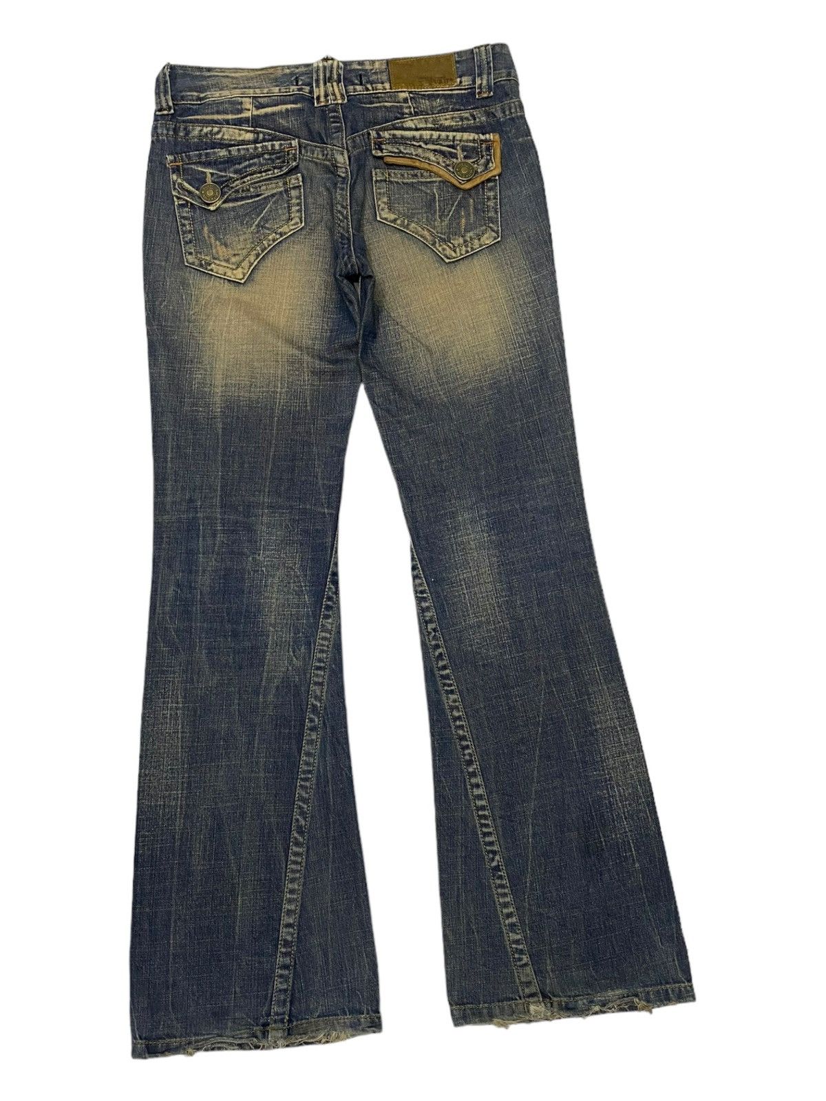 Le Grande Bleu (L.G.B.) × Tornado Mart FLARE🔥LOLITA RUSTY DISTRESSED FLARE DENIM JEANS Size US 33 - 4 Thumbnail