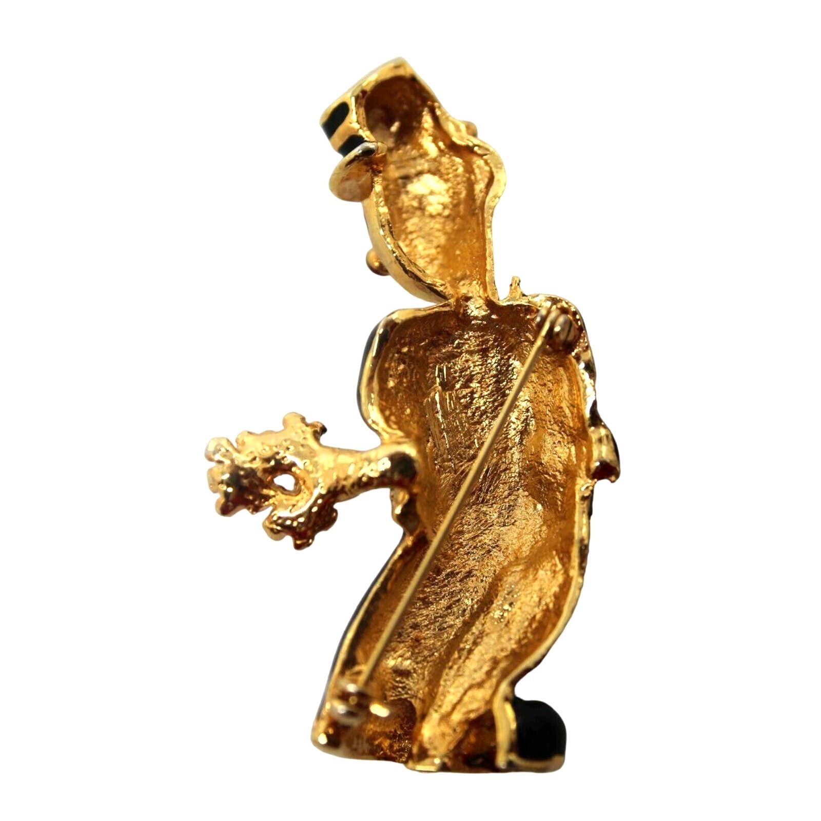 Other Enamel Clown Top Hat & Bouquet Brooch Pin •Red Green Flowers Size ONE SIZE - 2 Thumbnail
