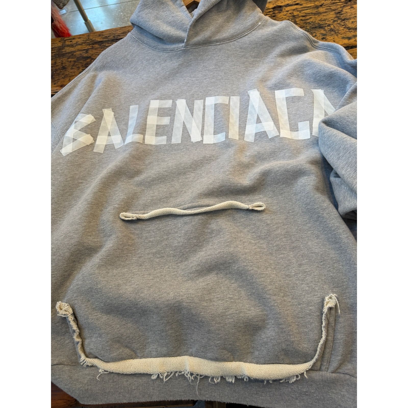Balenciaga Balenciaga Distressed Tape Hoodie Size US XXL / EU 58 / 5 - 6 Thumbnail