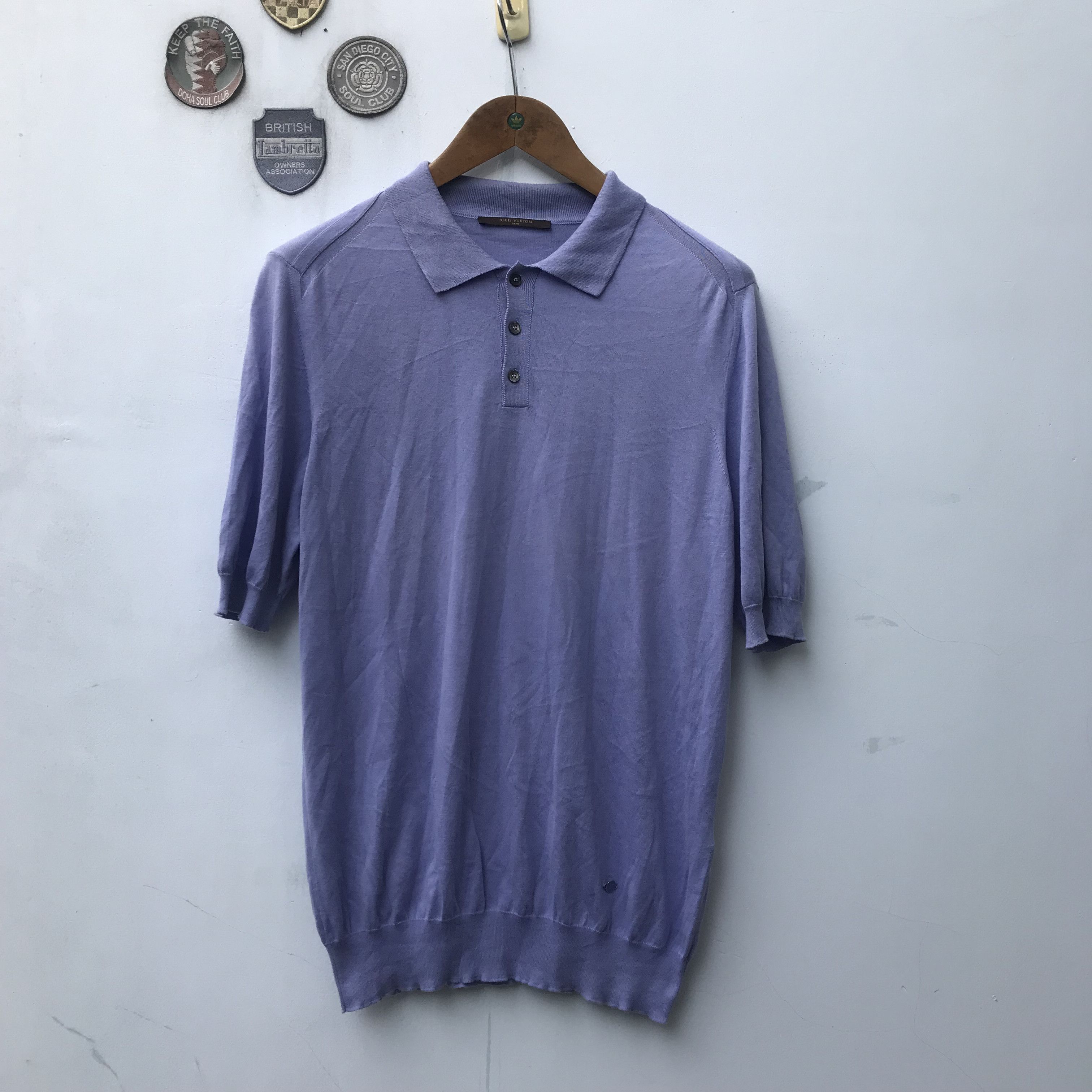 Lv Louis Vuitton Knitwear Polo Shirt Deep Purple Size L