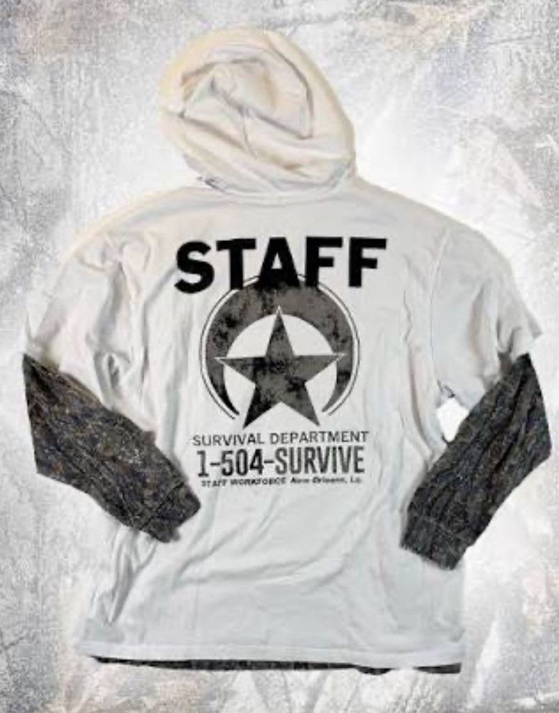 STAFF WORKFORCE staffworkforce survival camp hooded tee Size US L / EU 52-54 / 3 - 2 Thumbnail