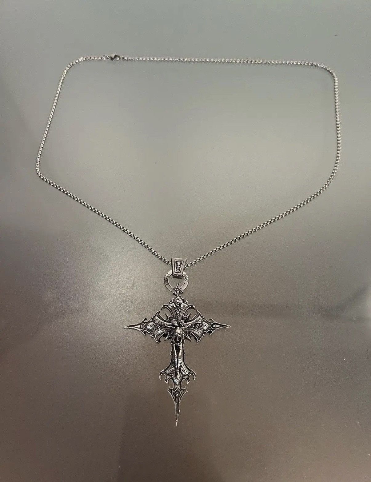 Japanese Brand Gothic Skeleton Cross Necklace Chain Size ONE SIZE - 2 Thumbnail