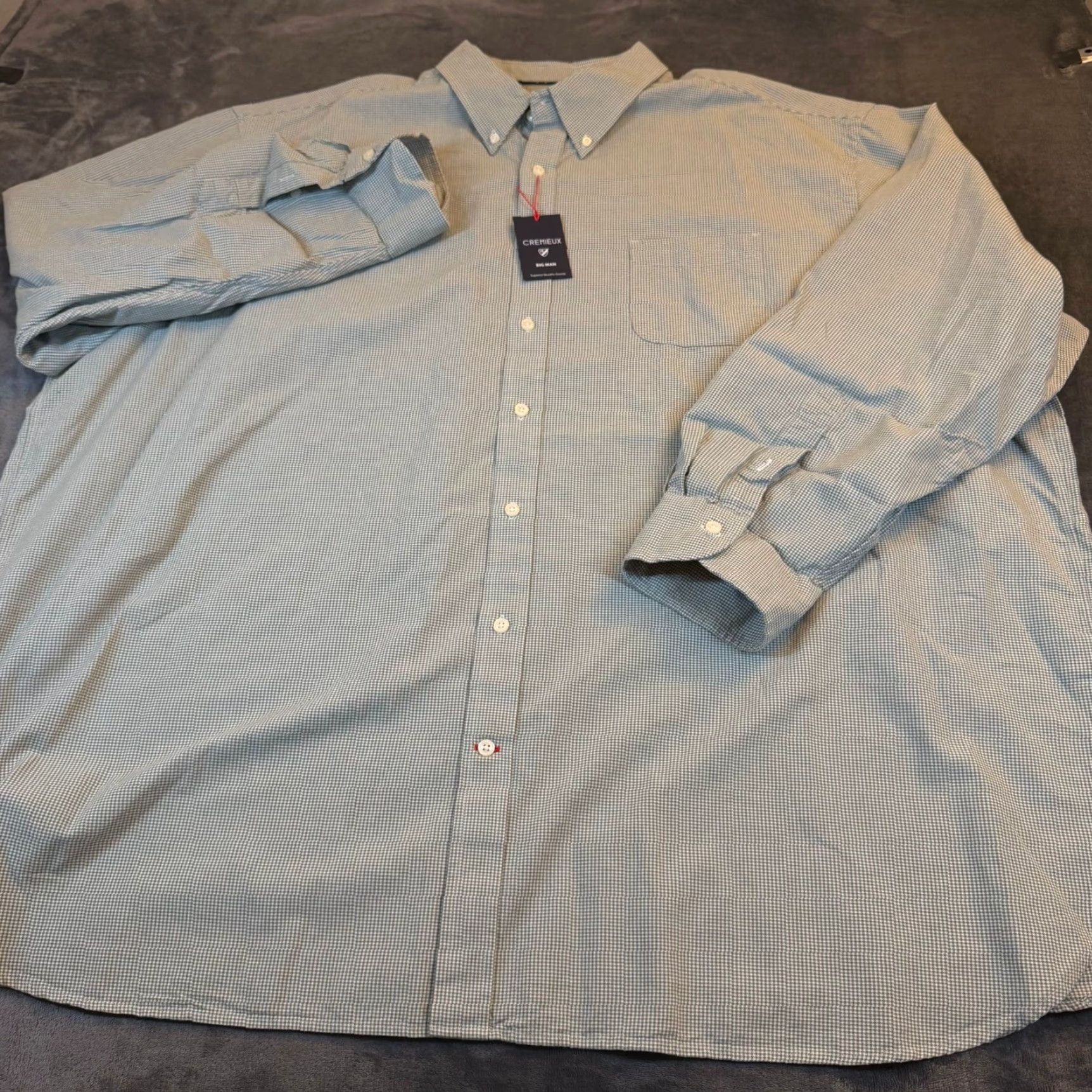 Cremieux Cremieux Shirt Green White Micro Houndstooth Cotton Button-Down Mens 4XB NWT Size US XXL / EU 58 / 5 - 3 Thumbnail