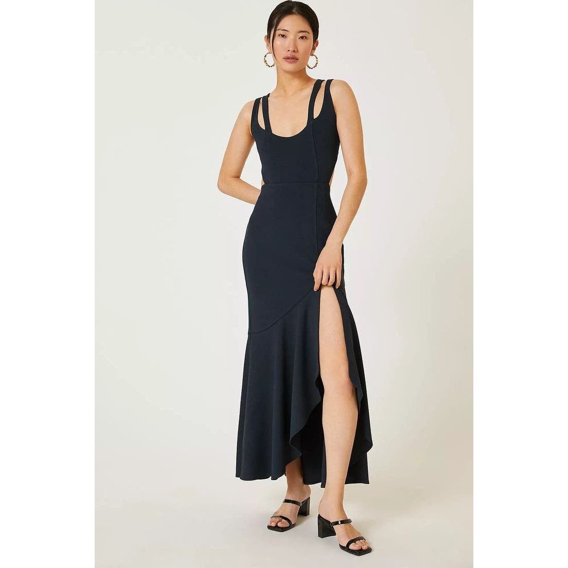 image of New Anthropologie Maeve Open-Back Knit Maxi Dress $170 XL in Black, Women's