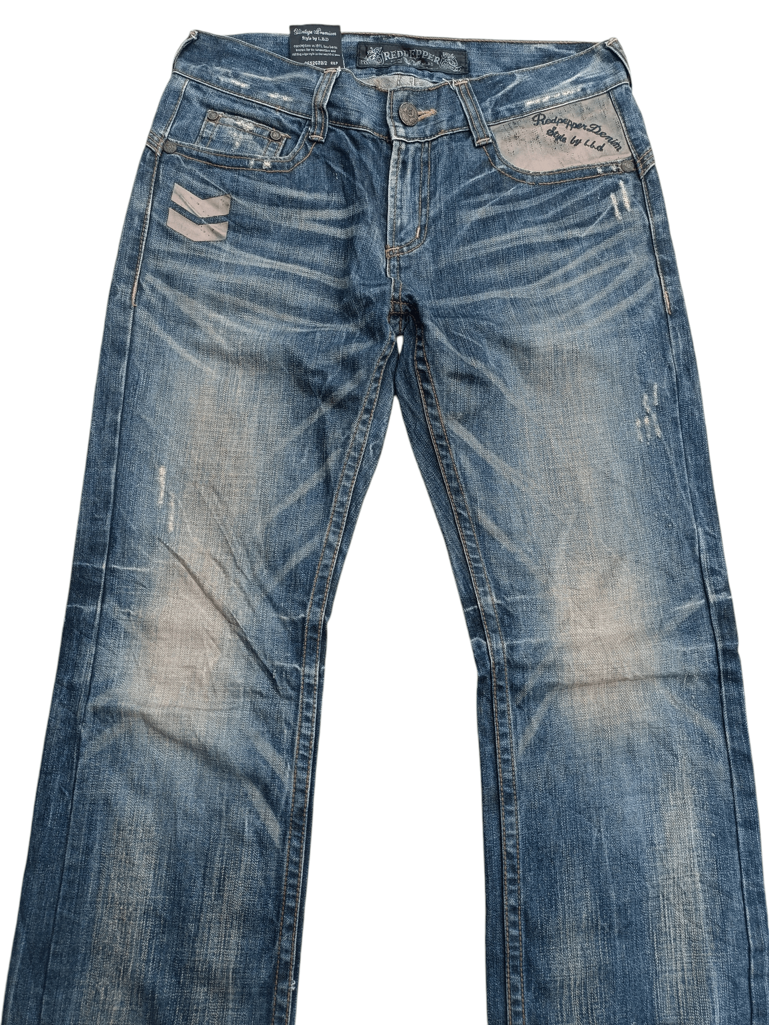 Chip & Pepper × Japanese Brand 🔥FYEE🔥Vintage Red Pepper Distressed Whiskers Denim Size US 32 / EU 48 - 20 Thumbnail