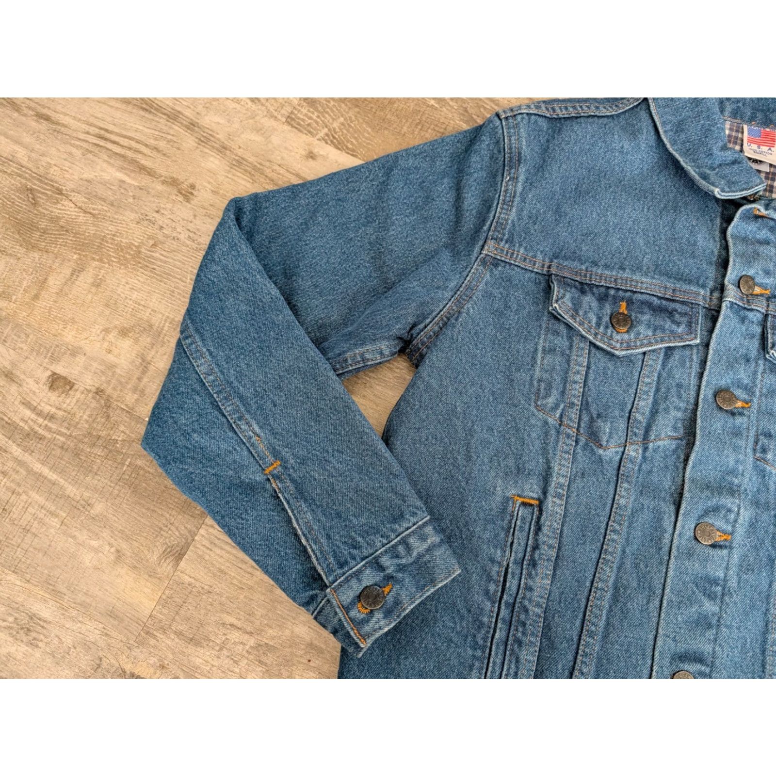 Denime VINTAGE Tyca Denim Embossed UP Michigan Trucker Jacket Size US 29 - 6 Thumbnail