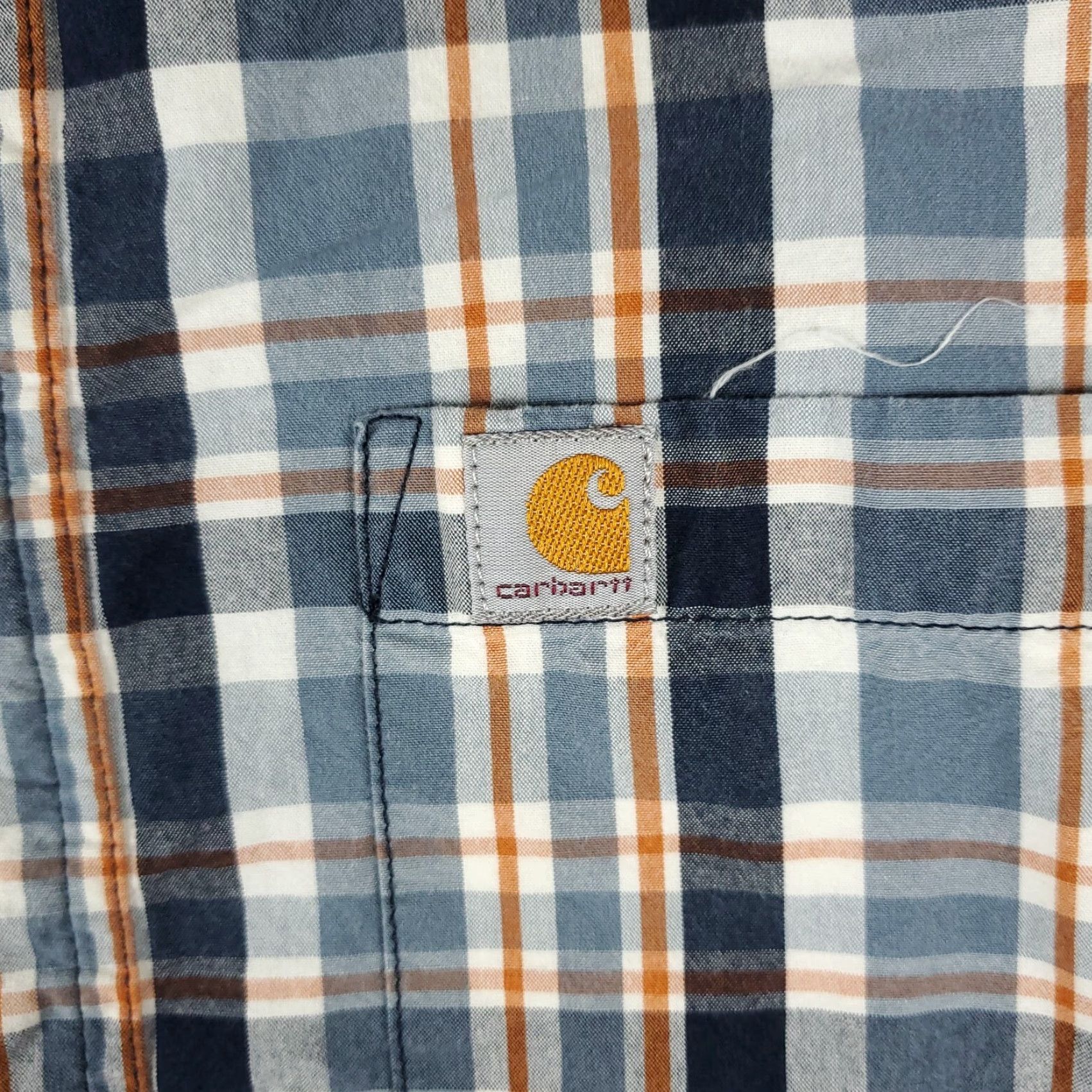 Carhartt Carhartt Button-Up Shirt Mens Medium Blue Plaid Short Sleeve Casual Workwear Size US M / EU 48-50 / 2 - 2 Thumbnail