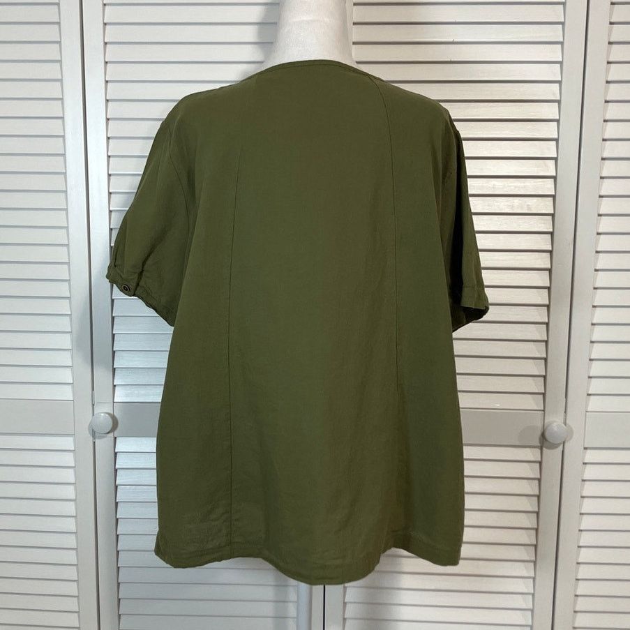 Other Retro Boho Olive Green Floral Embroidered Blouse Women 4XL Size 4XL / US 24-26 - 2 Thumbnail