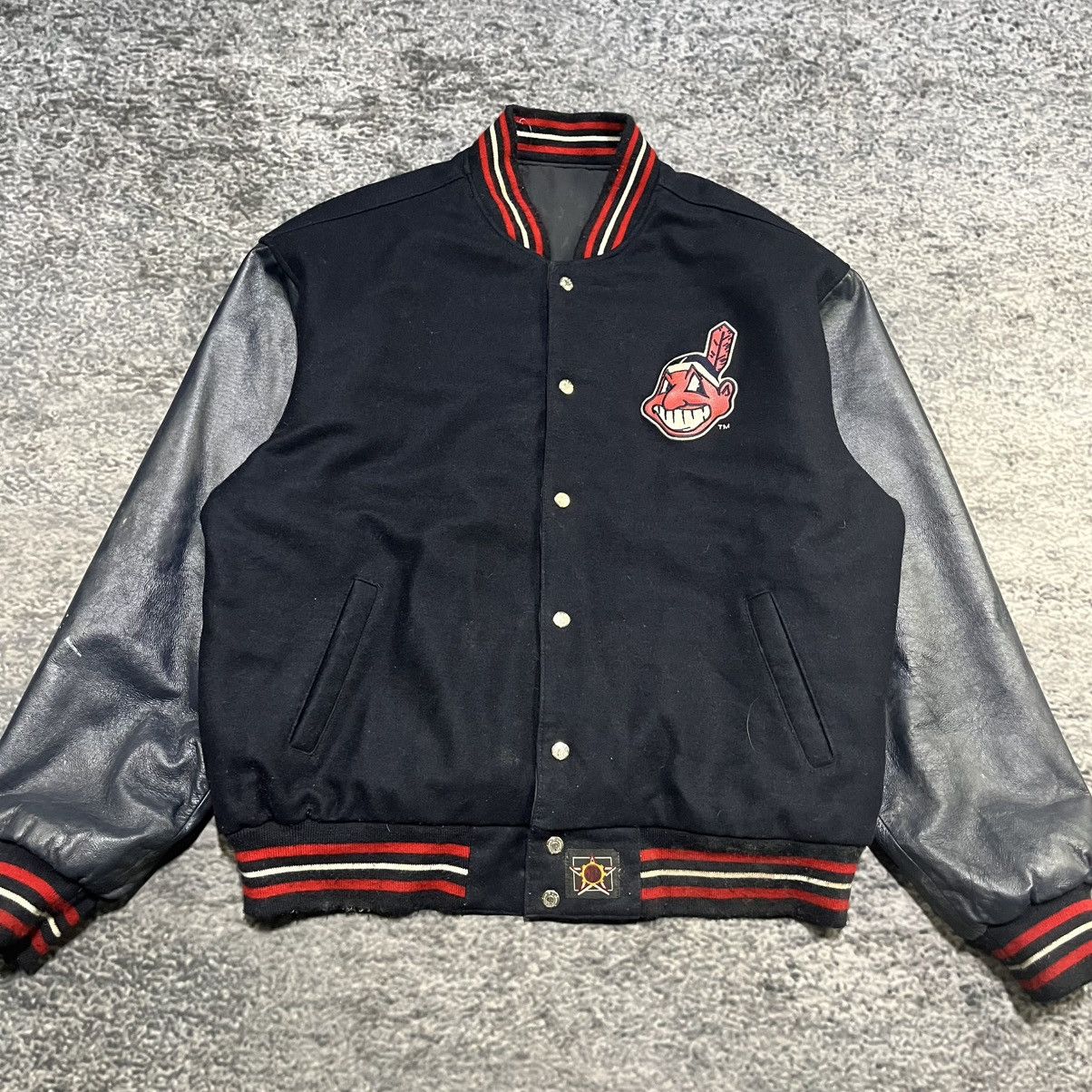 Jeff Hamilton Vintage 90s Cleveland Indians Jeff Hamilton Varsity Jacket Size US L / EU 52-54 / 3 - 3 Thumbnail