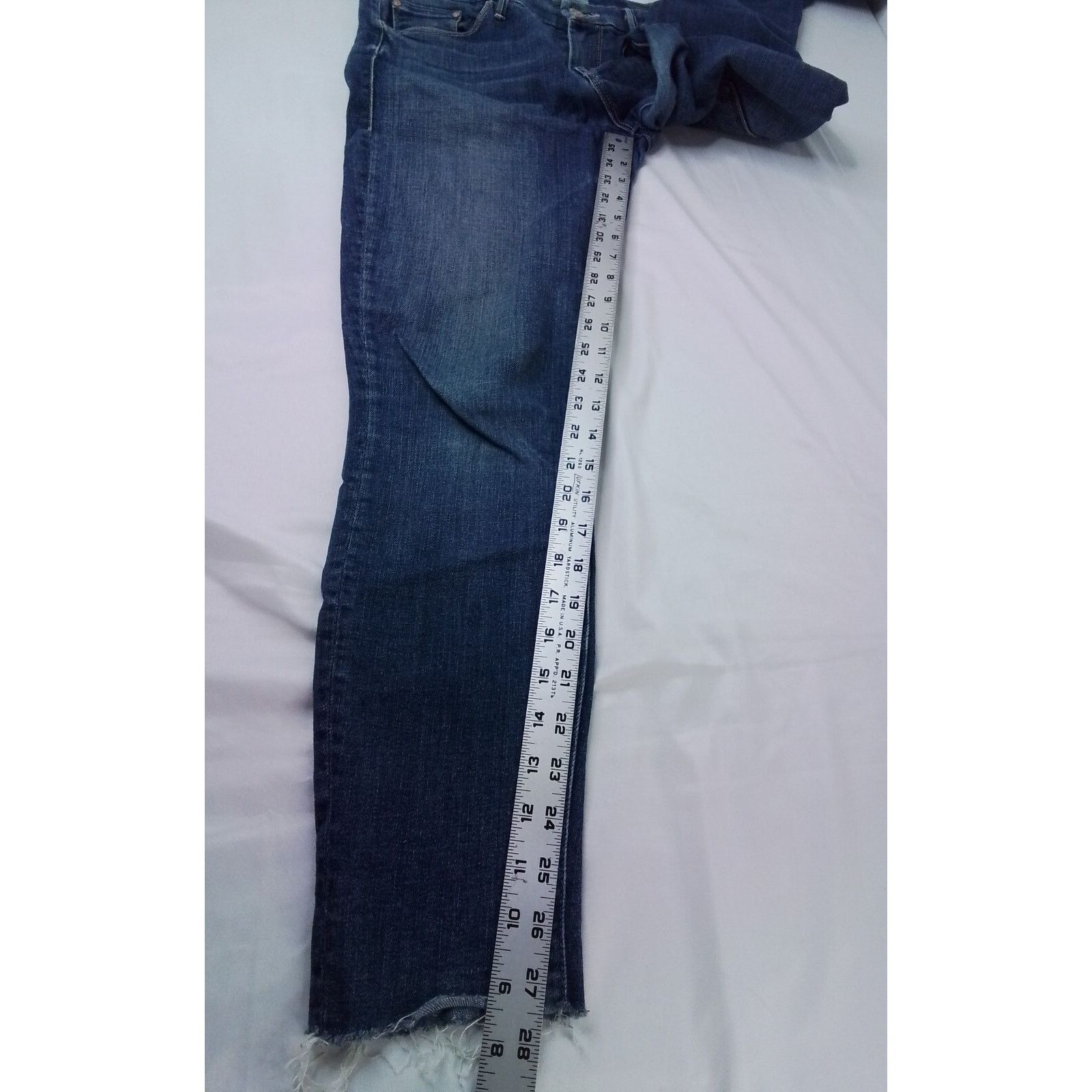 MOTHER Mother Denim Jeans Women's 29 The Looker Ankle Fray Dark Size 29" - 7 Thumbnail